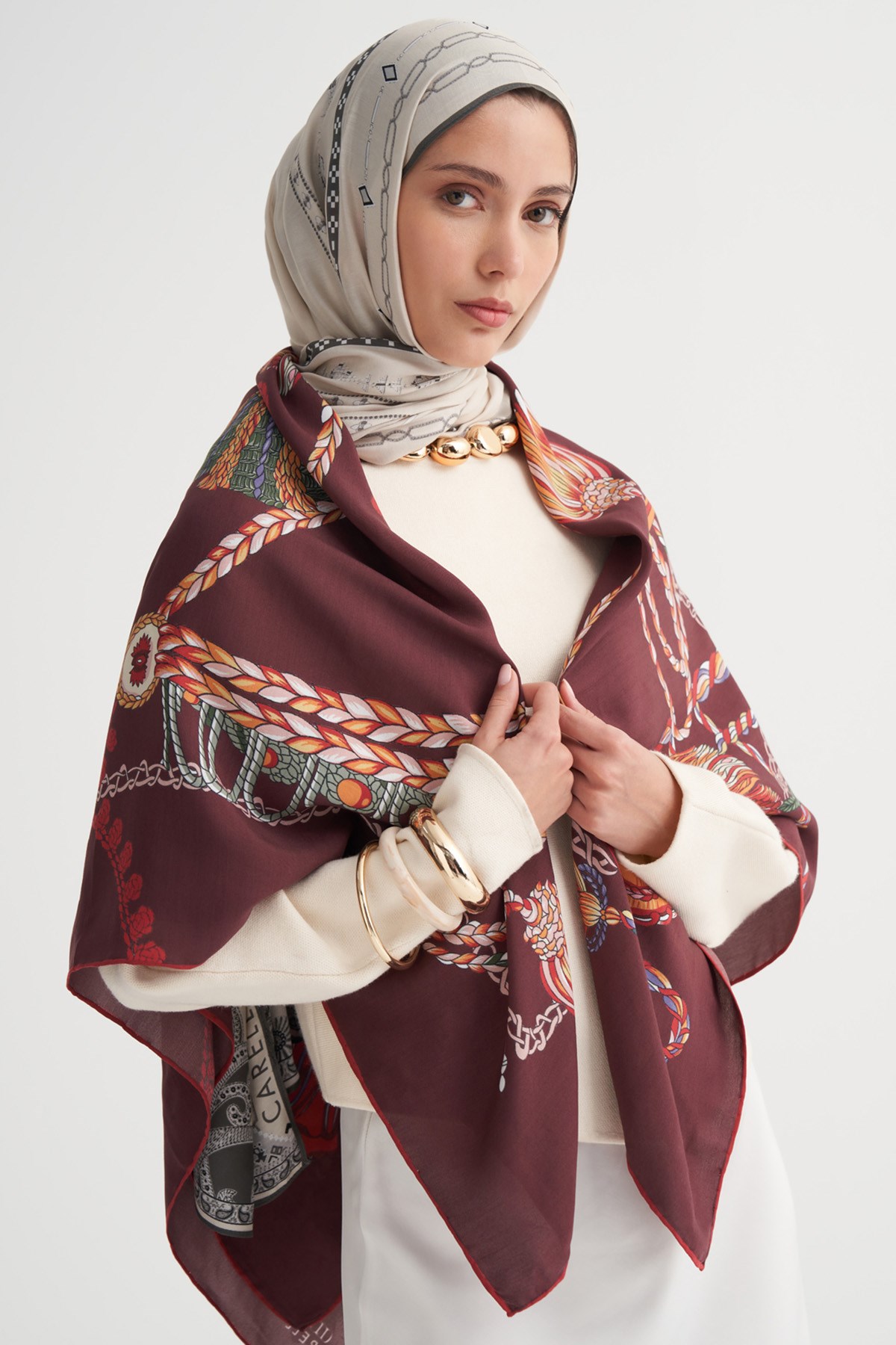 Ottoman Premium Omuz Şalı Bordo