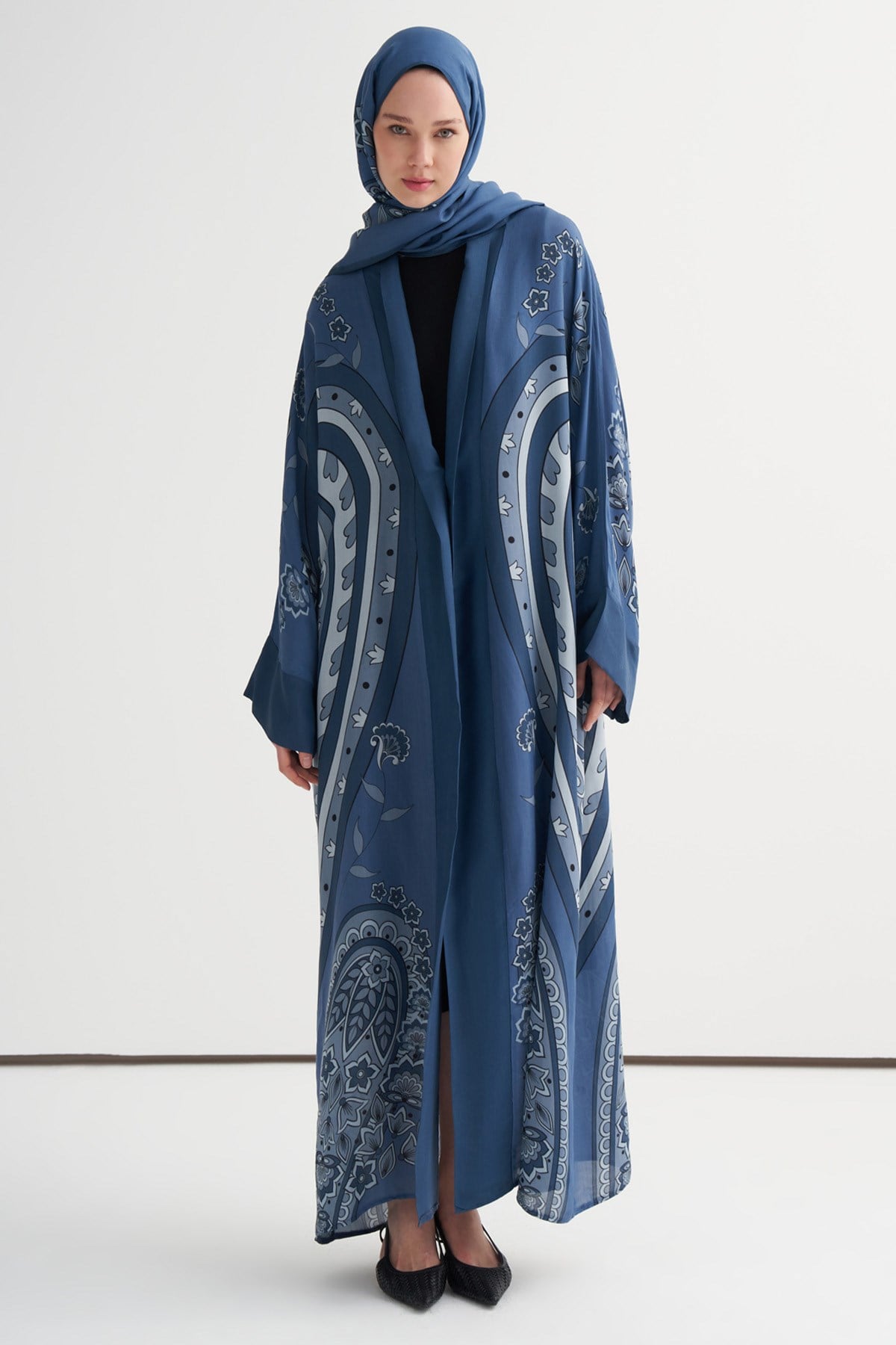Etnik Floş Abaya Mavi