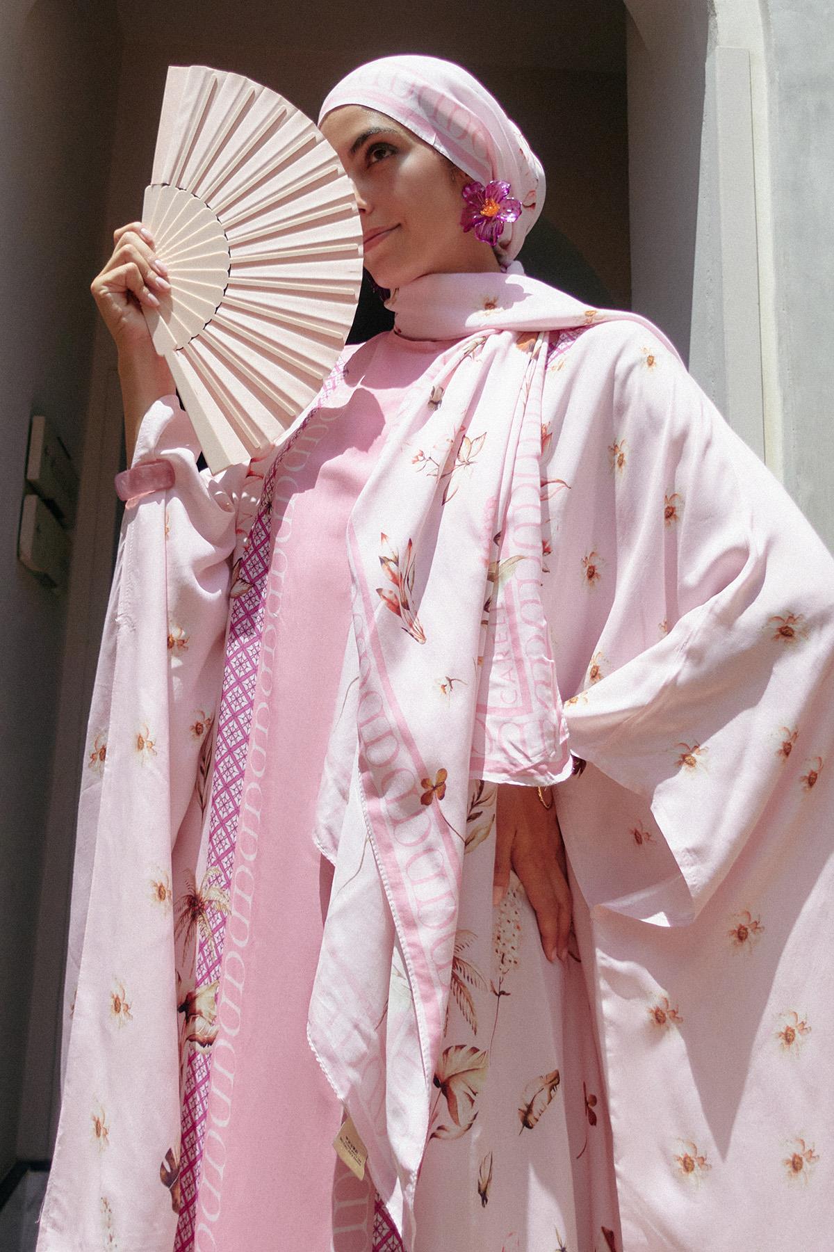 Glow Monogram Floş Şal Şeker Pembesi