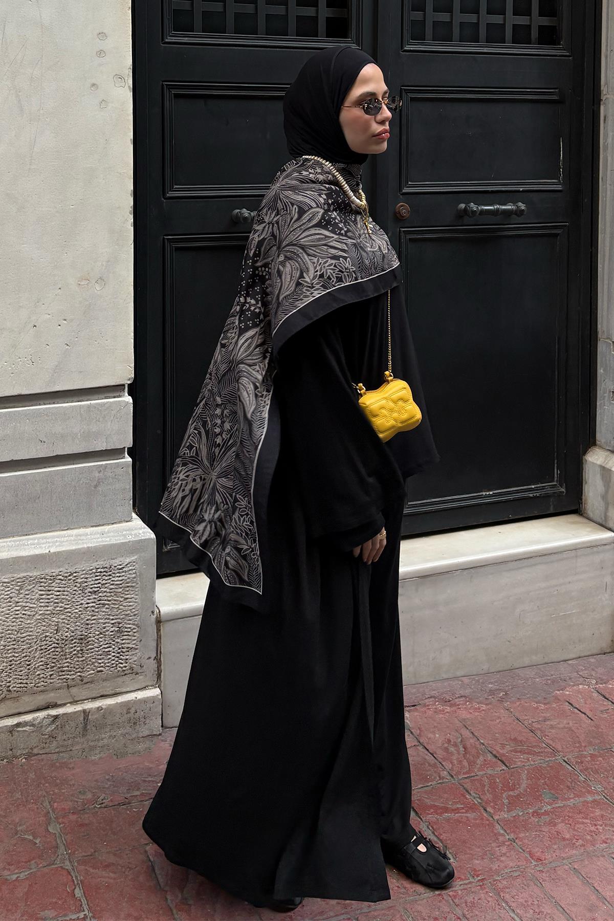 Micro Modal Abaya Siyah