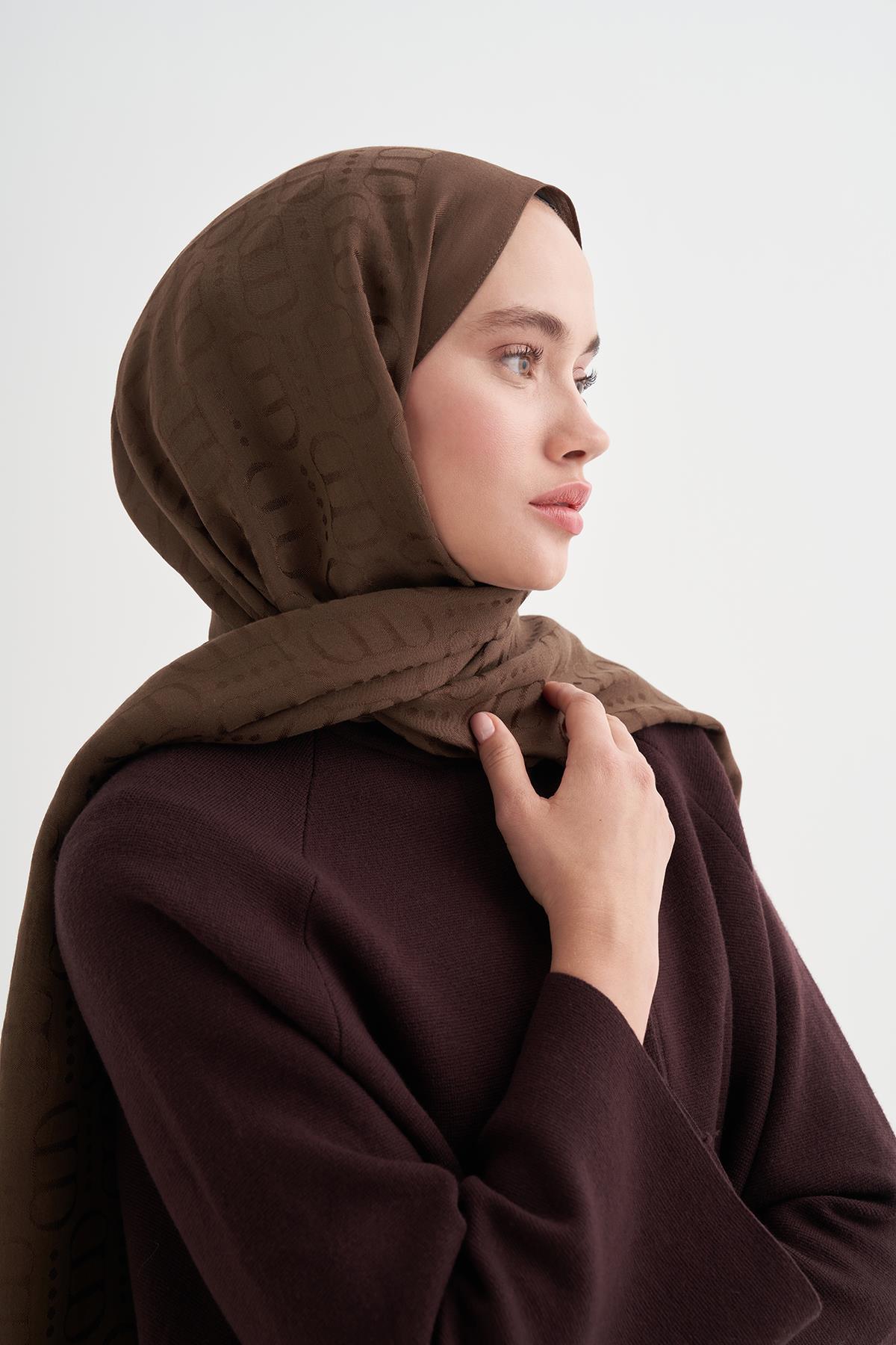 Luxe Desen Liora Pamuk Şal Mocha