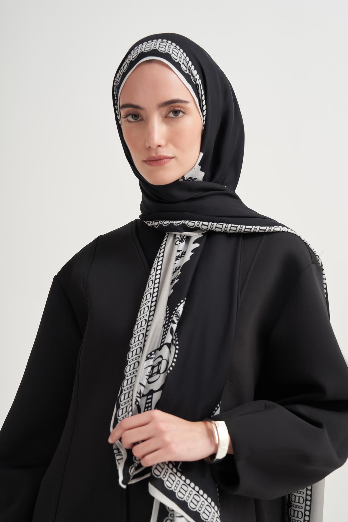 Liva İncira Viskon Şal Siyah