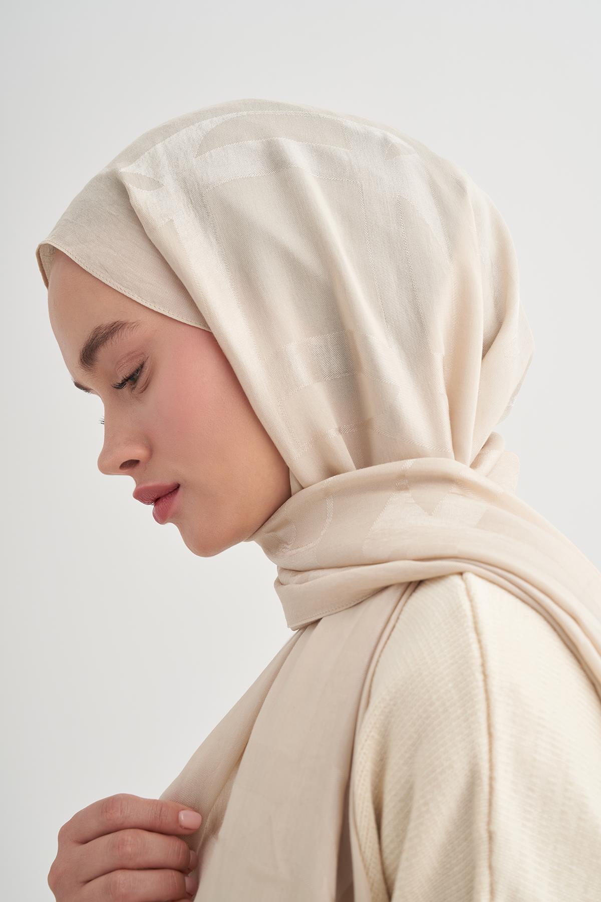 Geometrik Desen Liora Pamuk Şal Bej