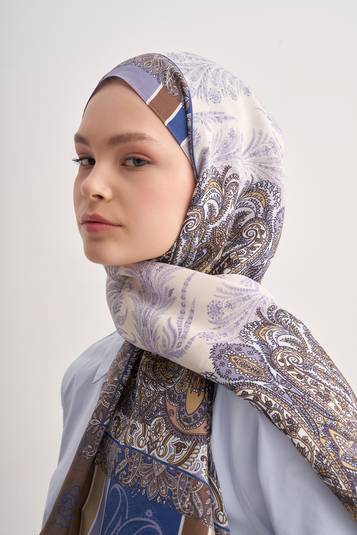 Ivory Lila Vela Floş Şal