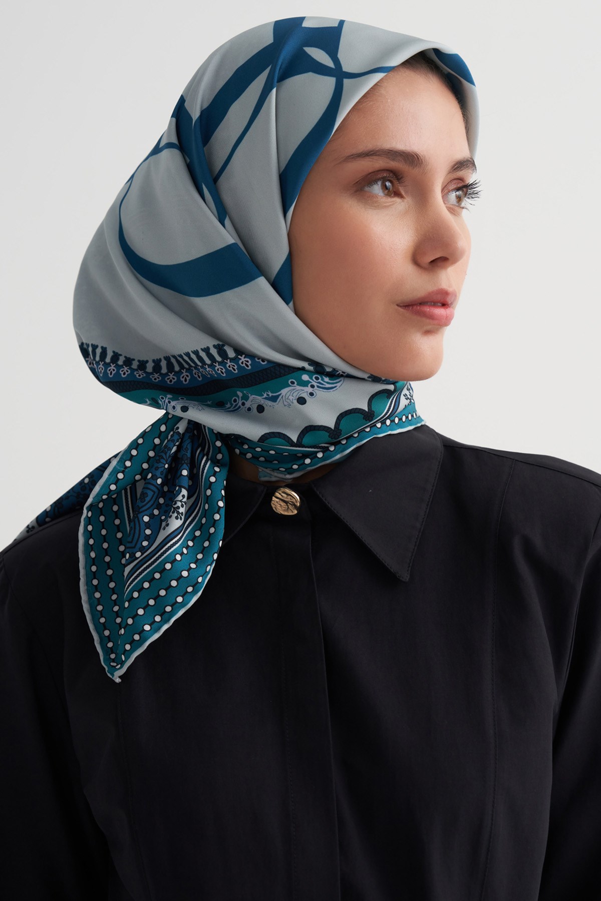 Legacy Mavi Twill Eşarp