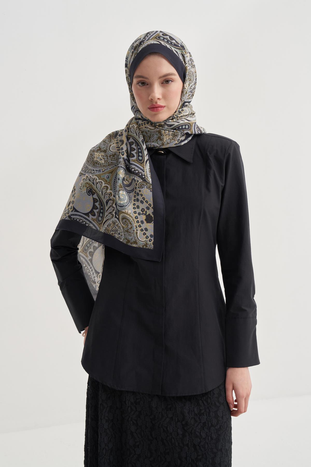 Rosella Lacivert Nilla Pamuklu Şal