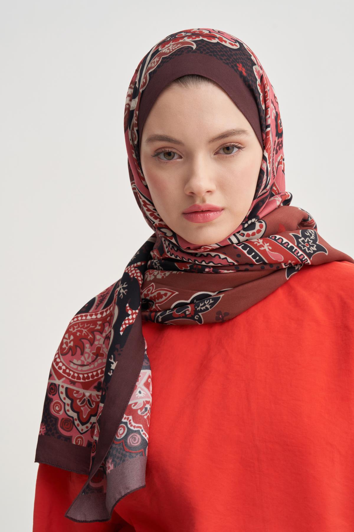 Liora Kızıl Nilla Pamuklu Şal