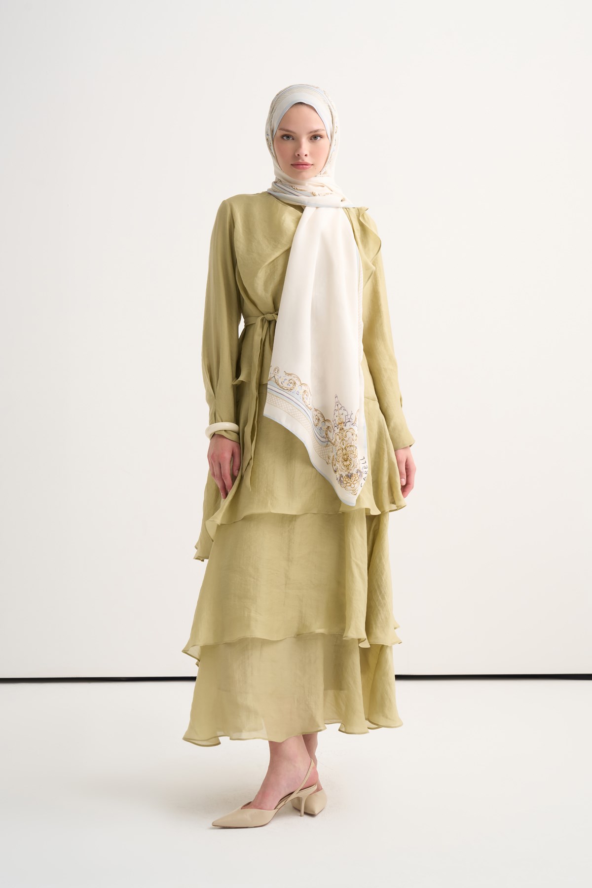 Baroque Floş Şal Ekru