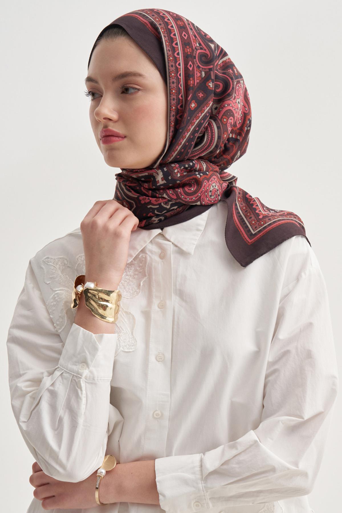 Sienna Bordo Nilla Pamuklu Şal