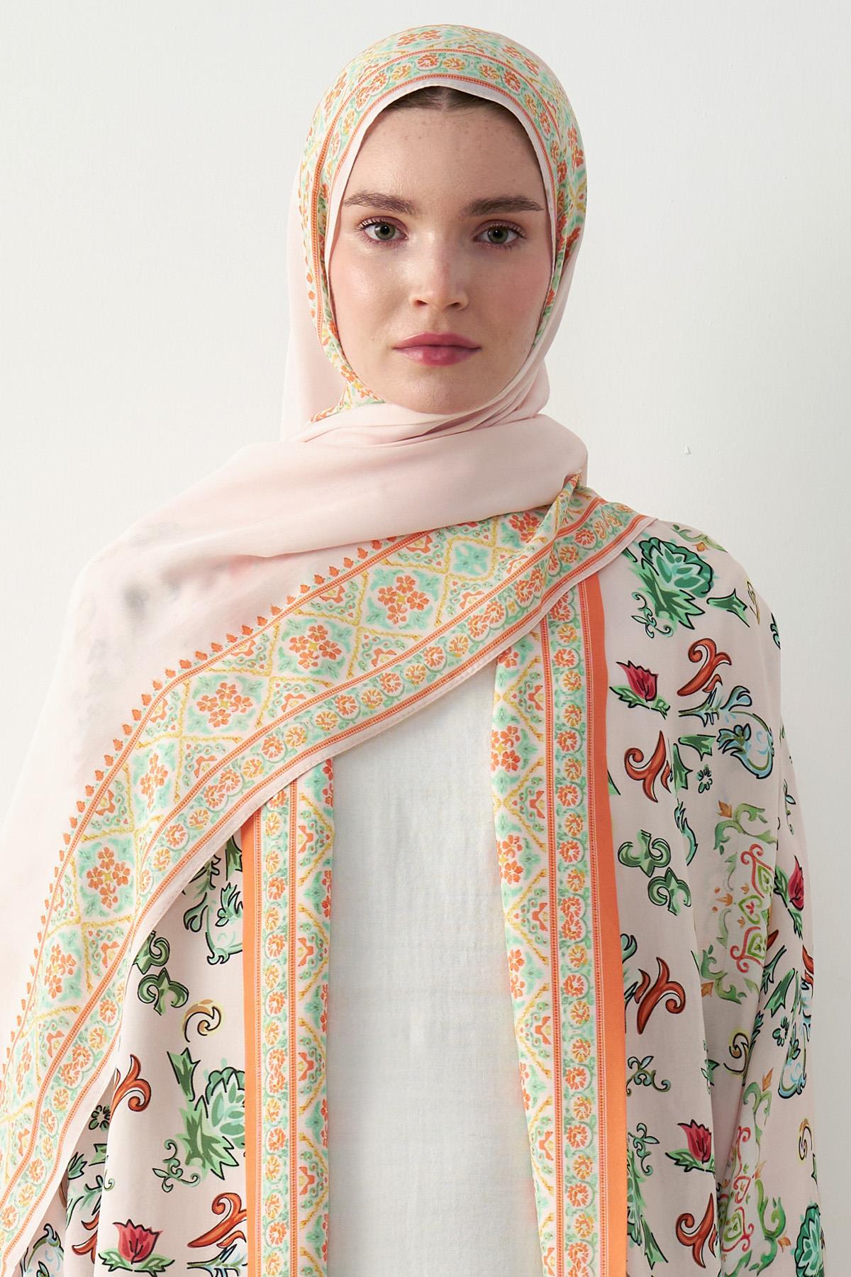 Pearl Monogram Floş Şal Pudra