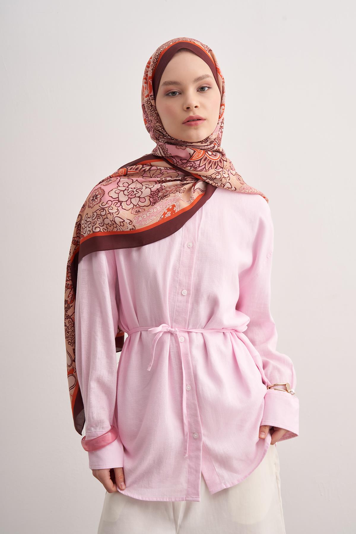 Royal Bordo Vela Floş Şal