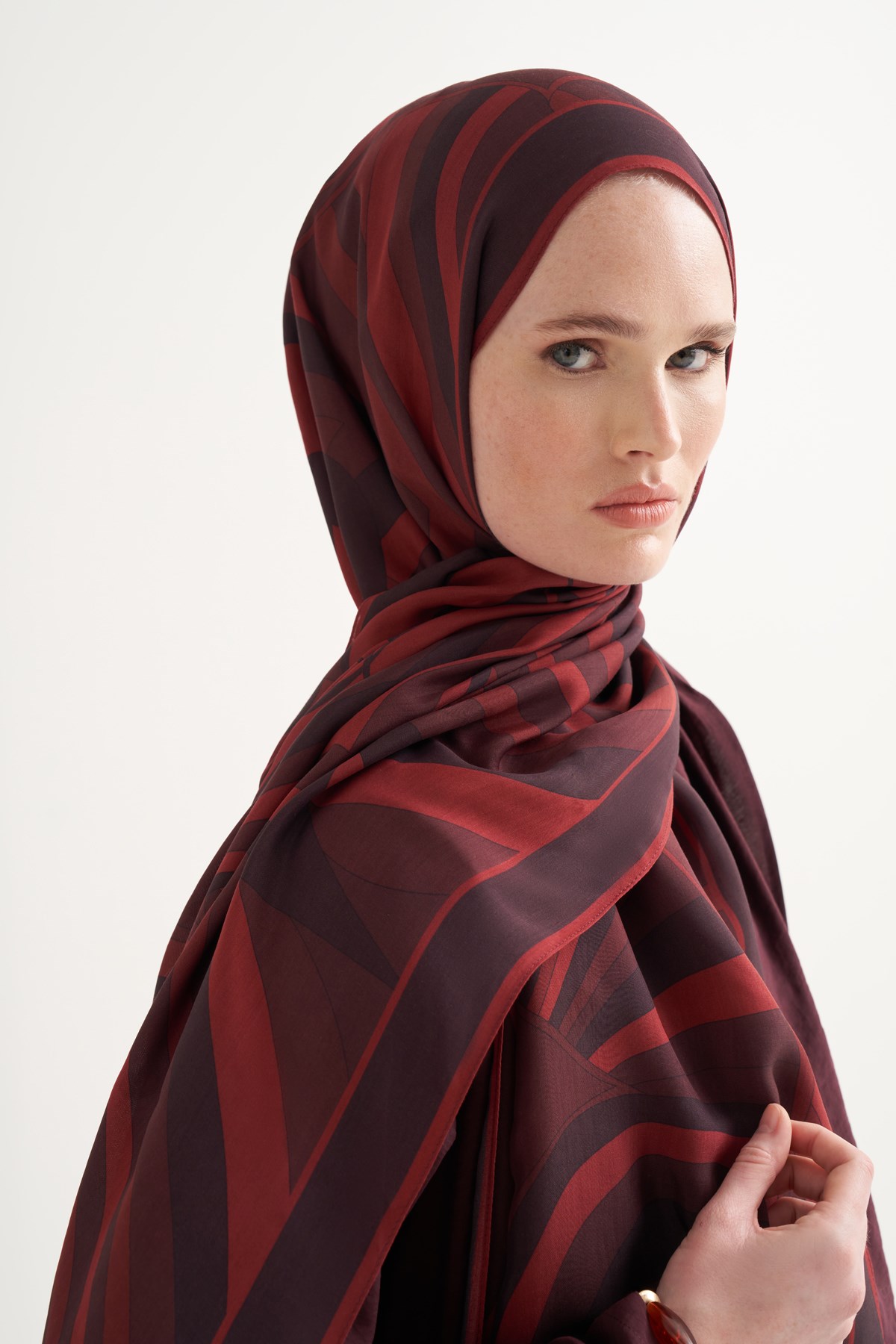 Morina Floş Şal Bordo