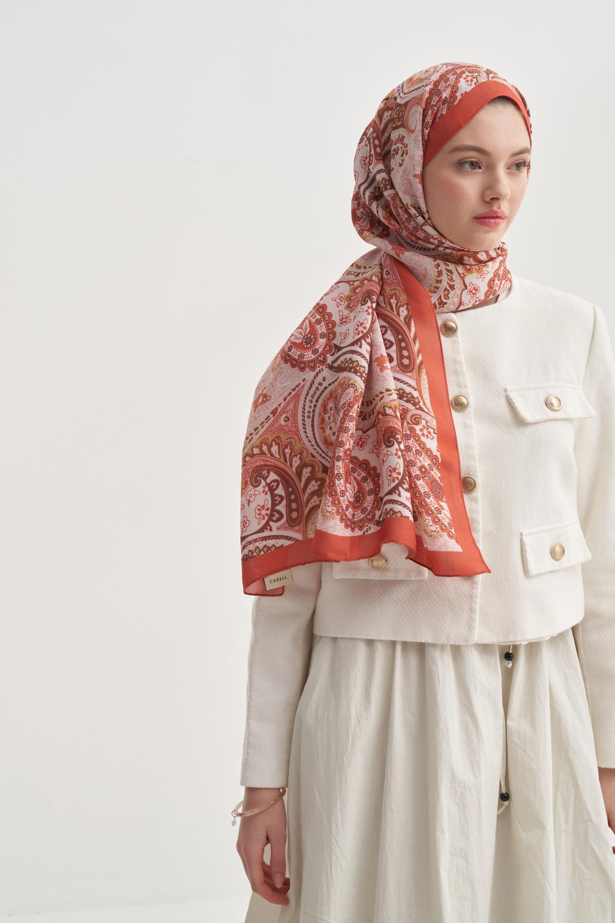 Rosella Mercan Nilla Pamuklu Şal