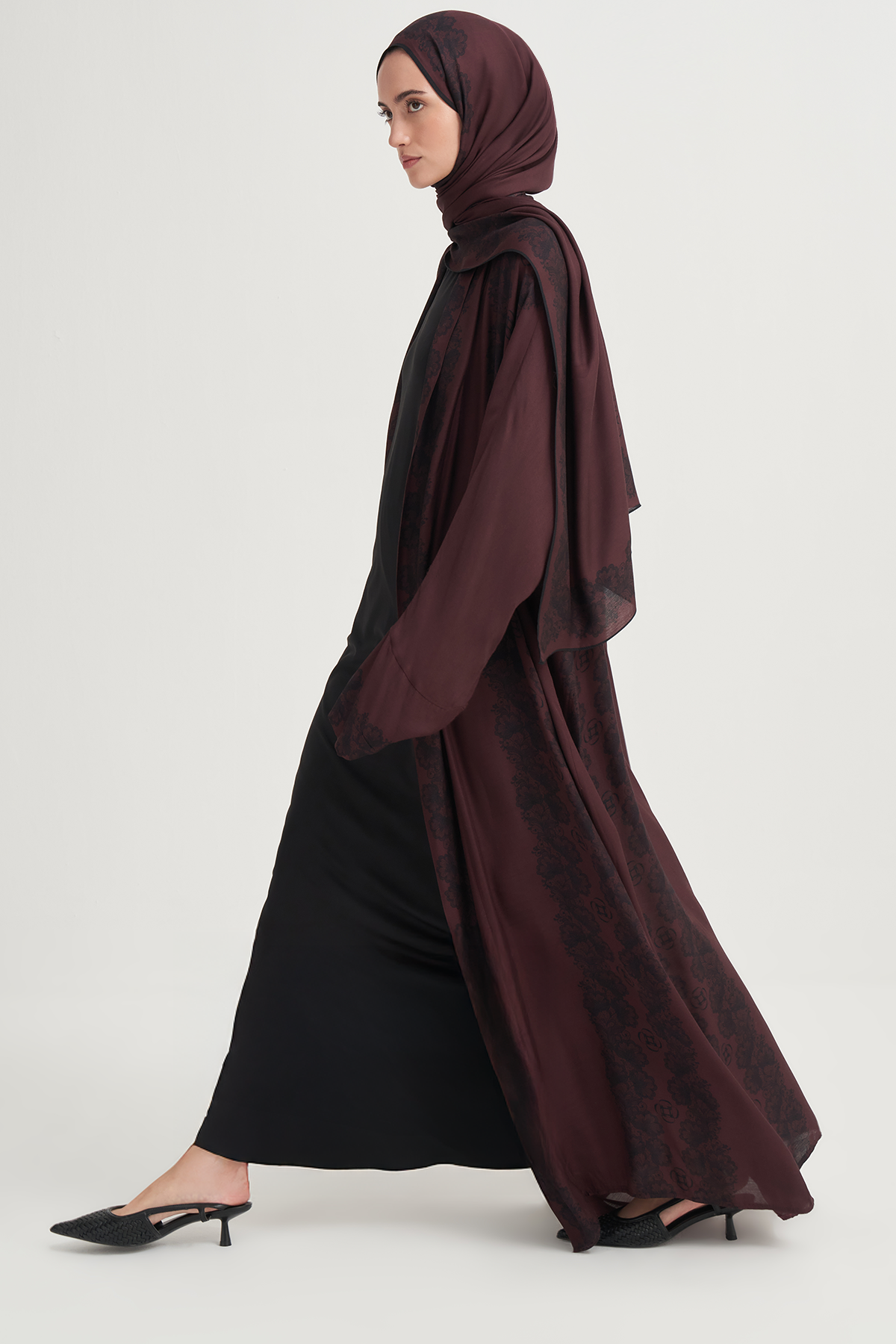 Viora İncira Viskon Abaya Mürdüm