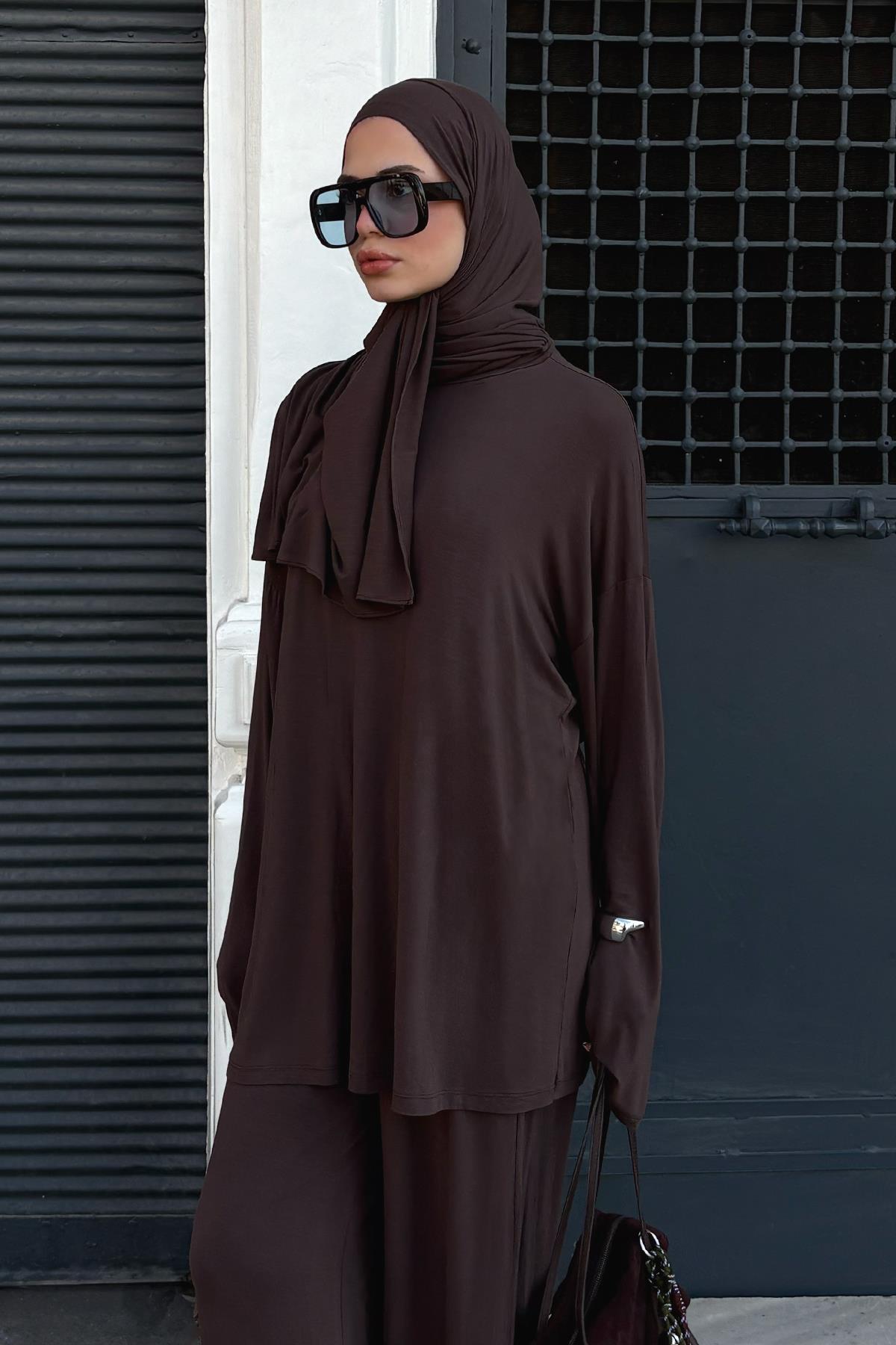 Micro Modal Tunik Kahve