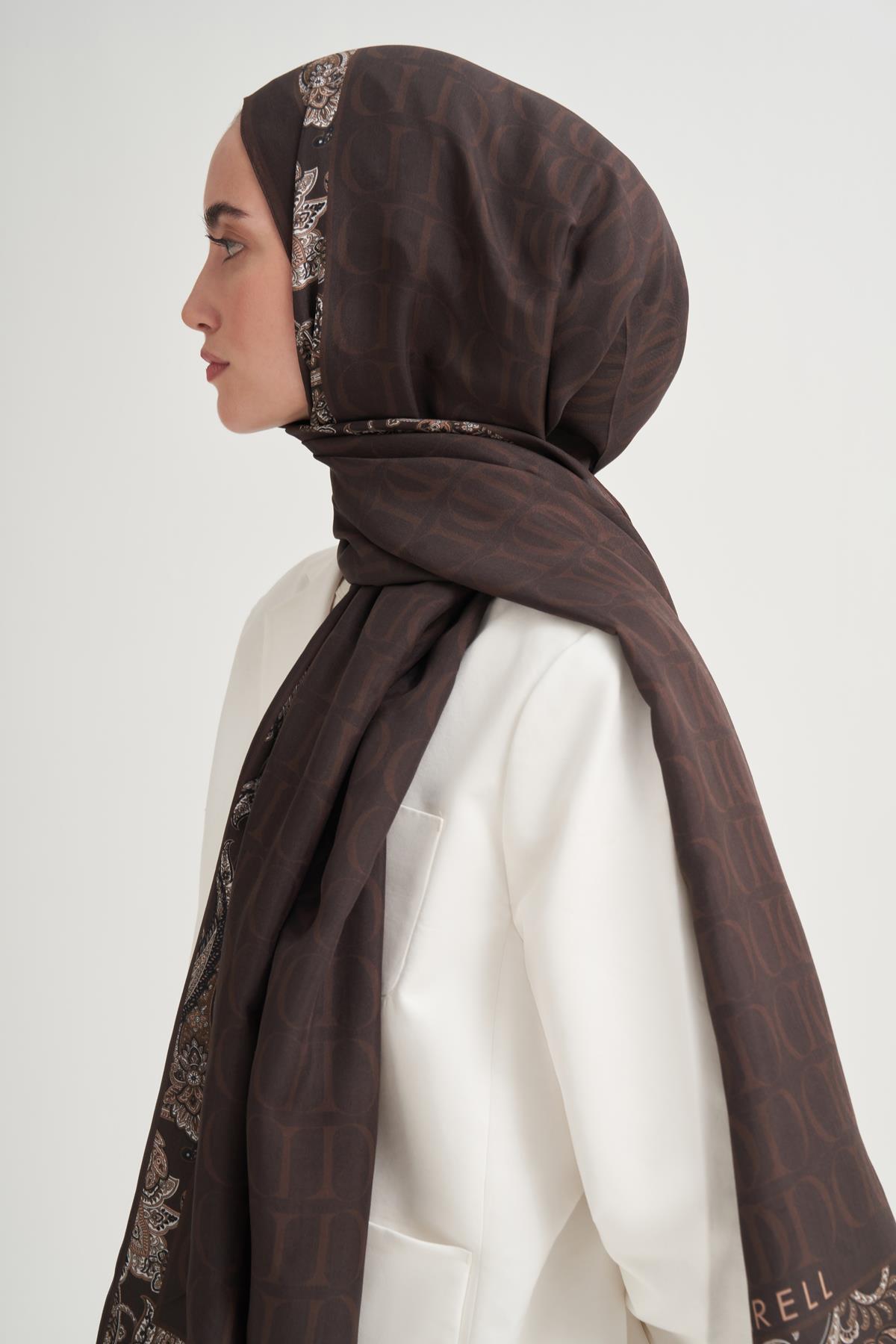 Sway Monogram Floş Şal Mocha