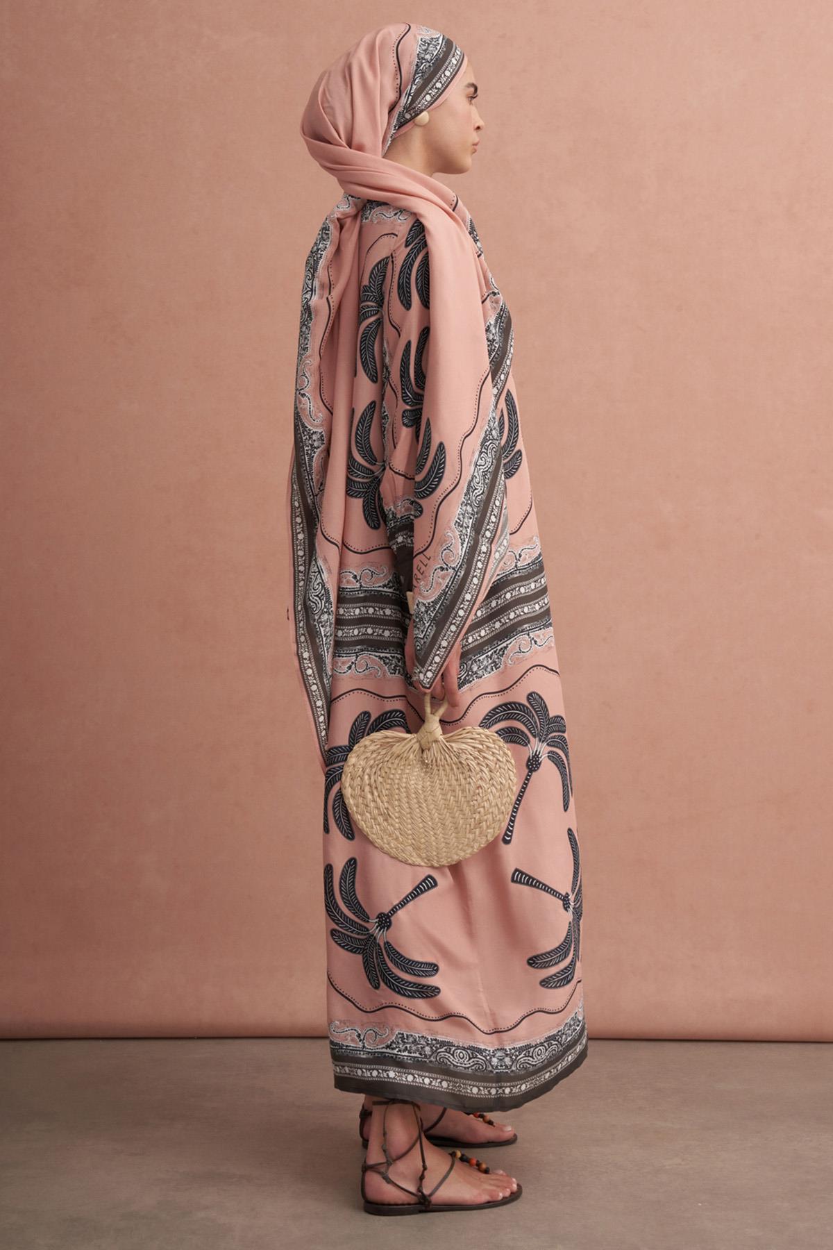 Safira Floş Elbise Soft Pembe