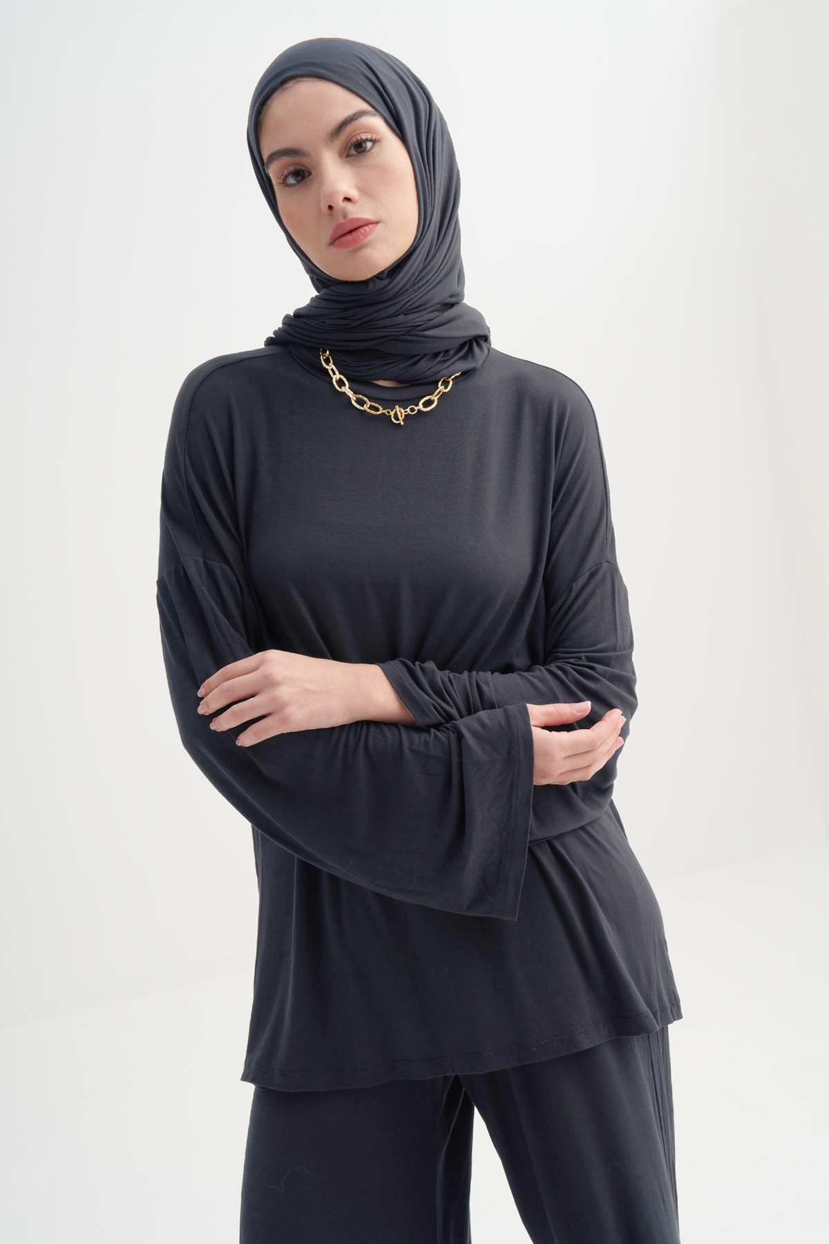 Micro Modal Tunik Antrasit