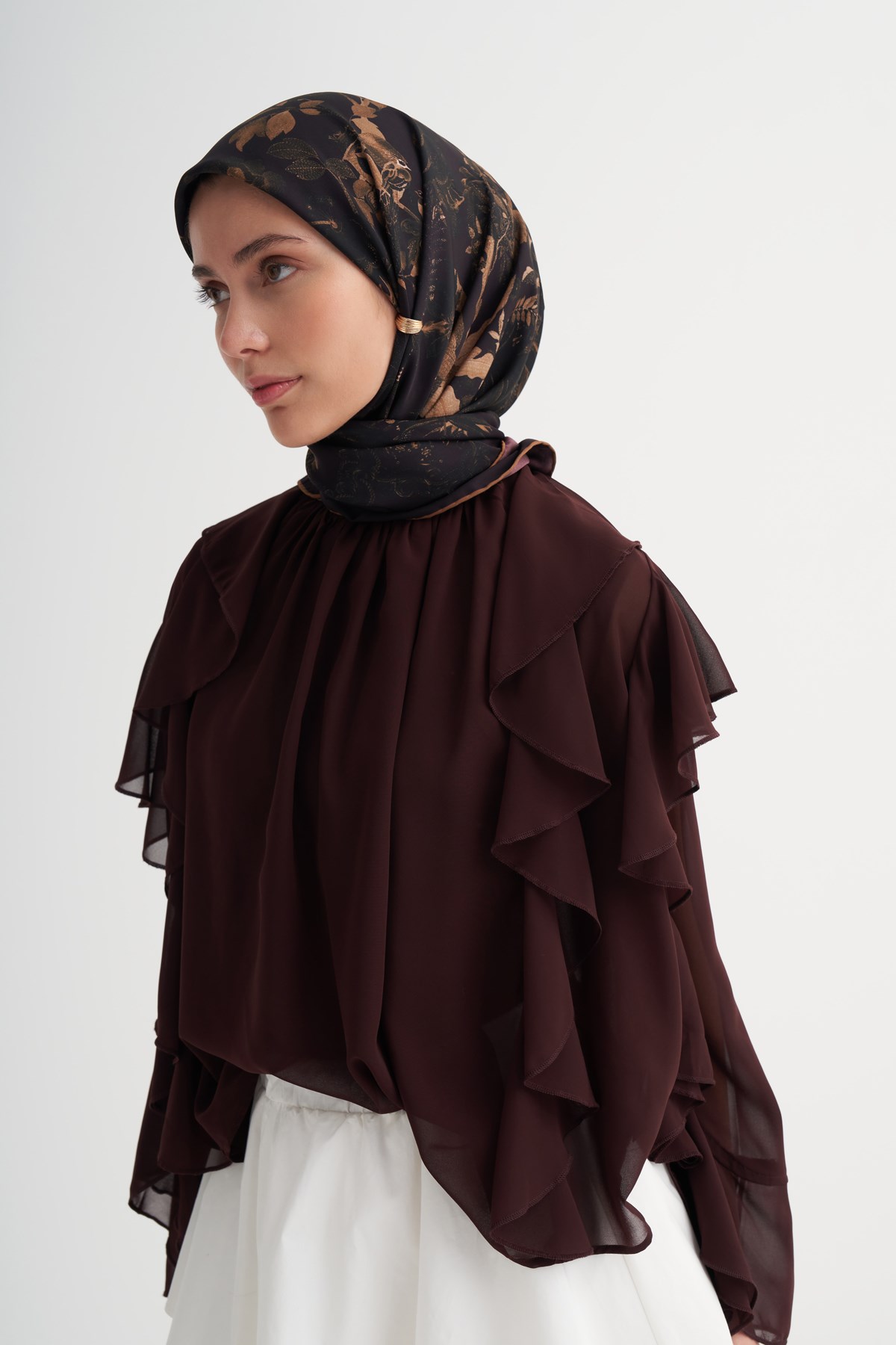 Lumea Mürdüm Twill Eşarp