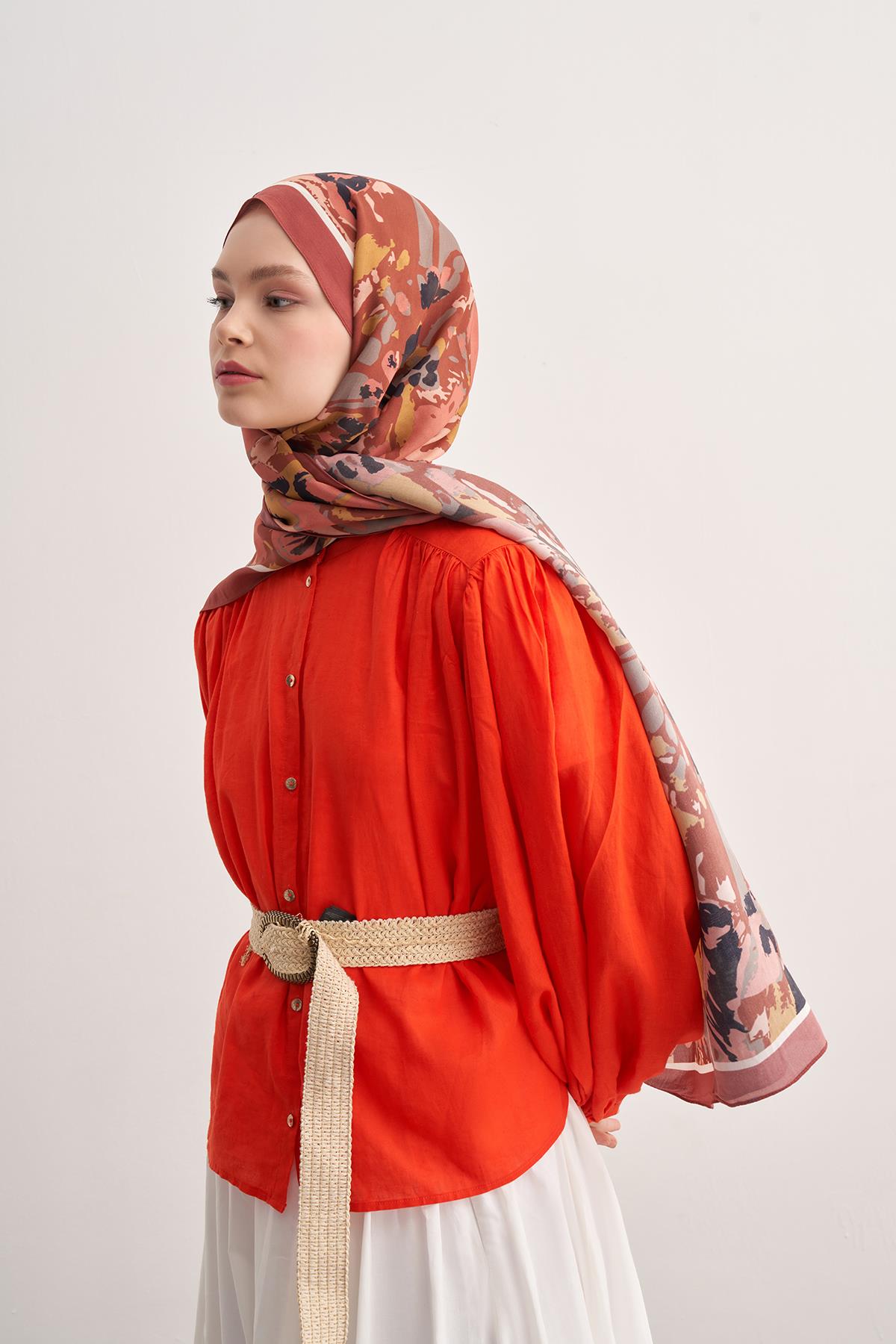 Brush Gül Kurusu Vela Floş Şal