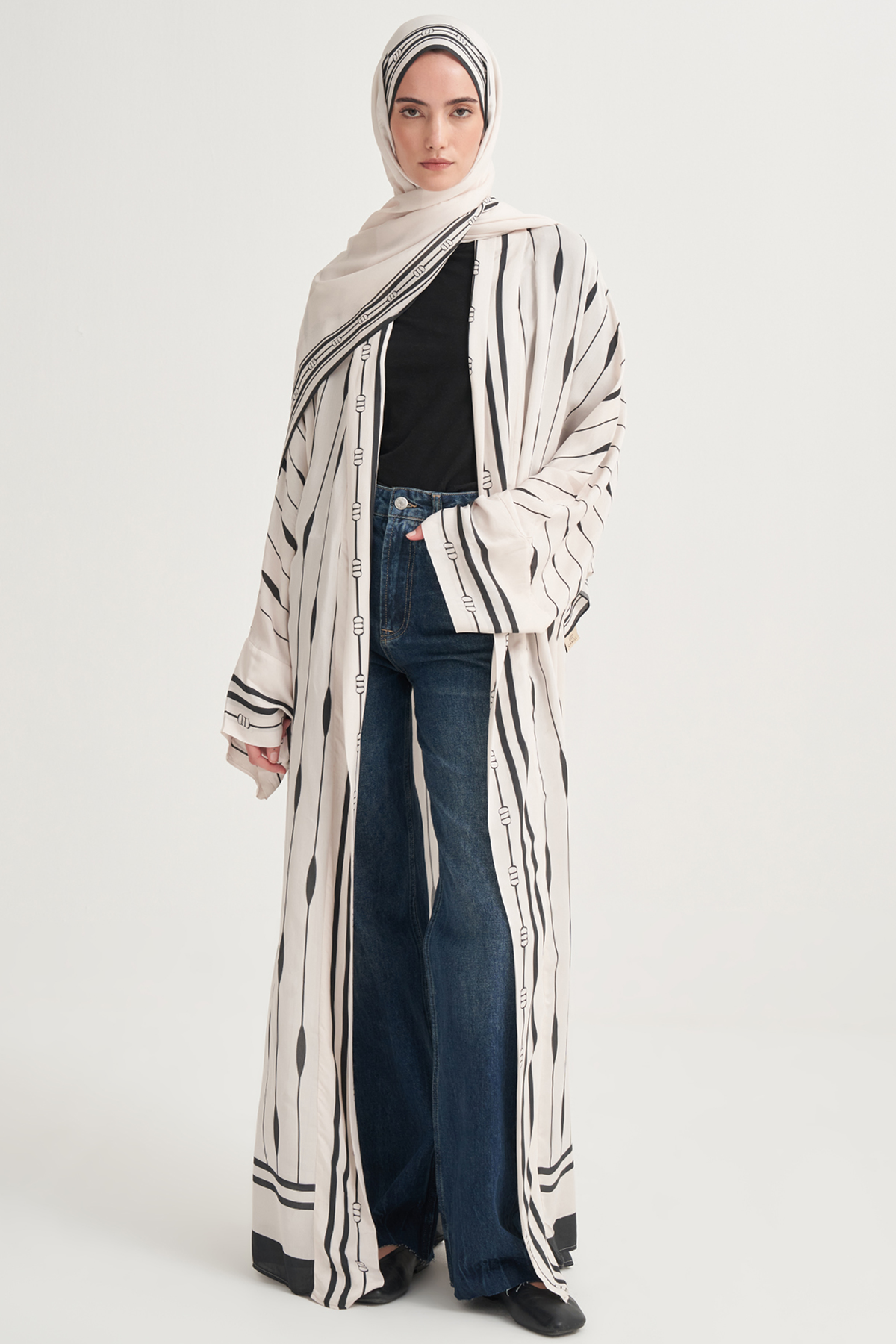 Zyra Floş Abaya Krem