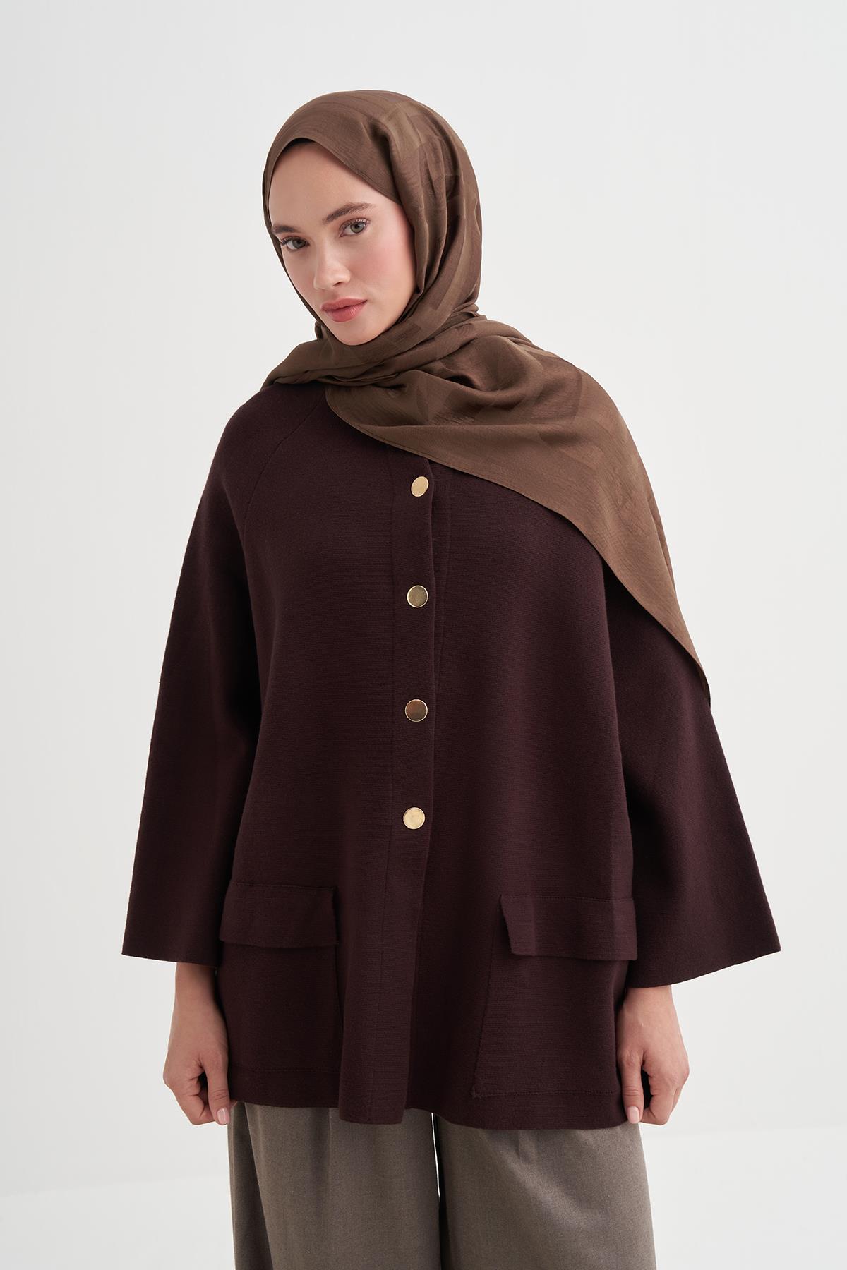 Geometrik Desen Liora Pamuk Şal Mocha