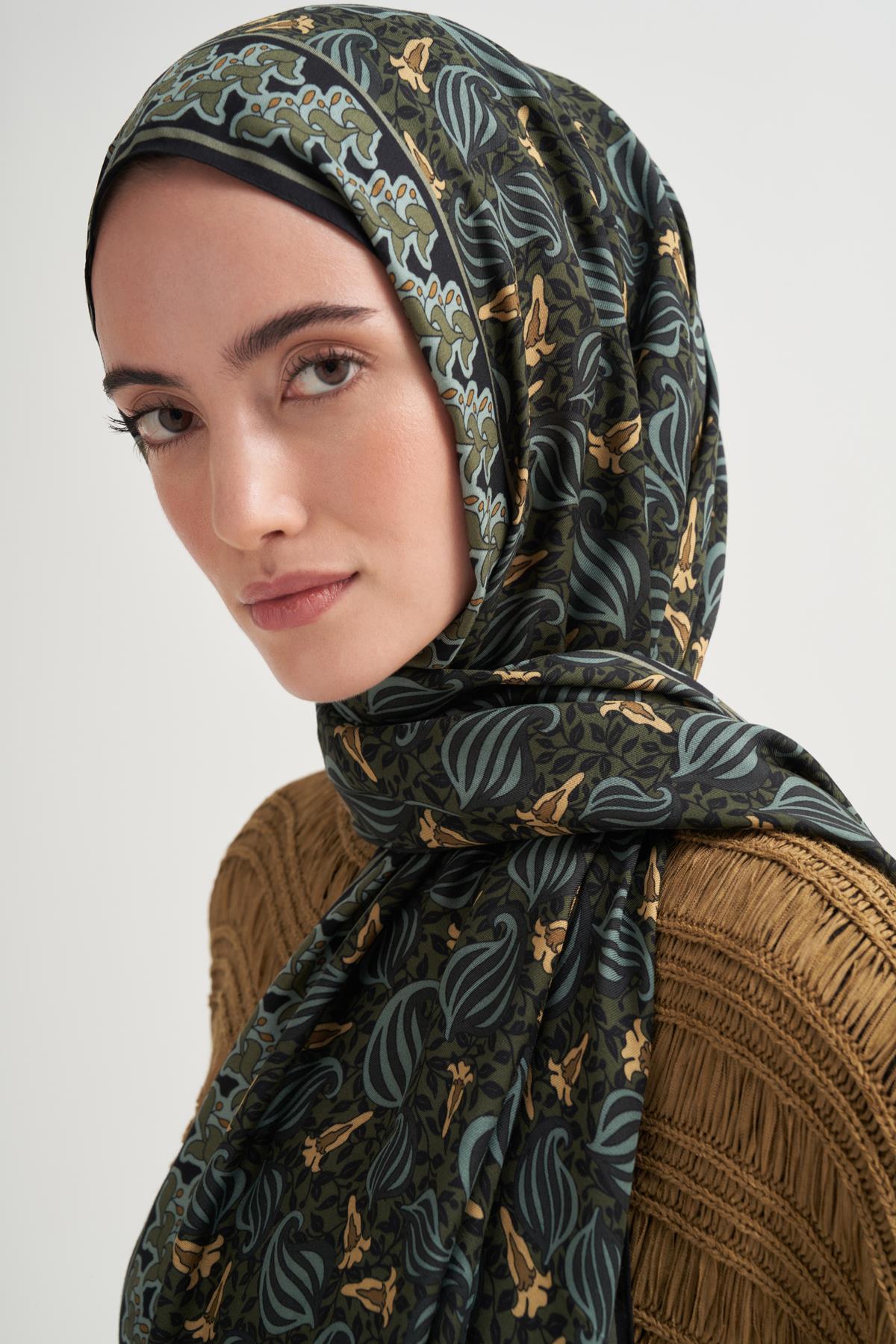 Bloom İncira Viskon Şal Haki