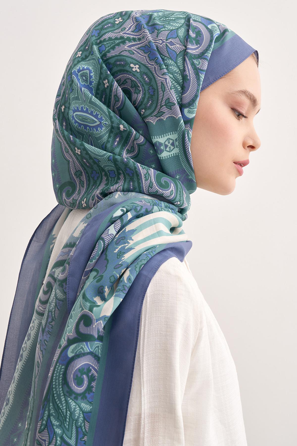 Bloomline Lila Vela Floş Şal