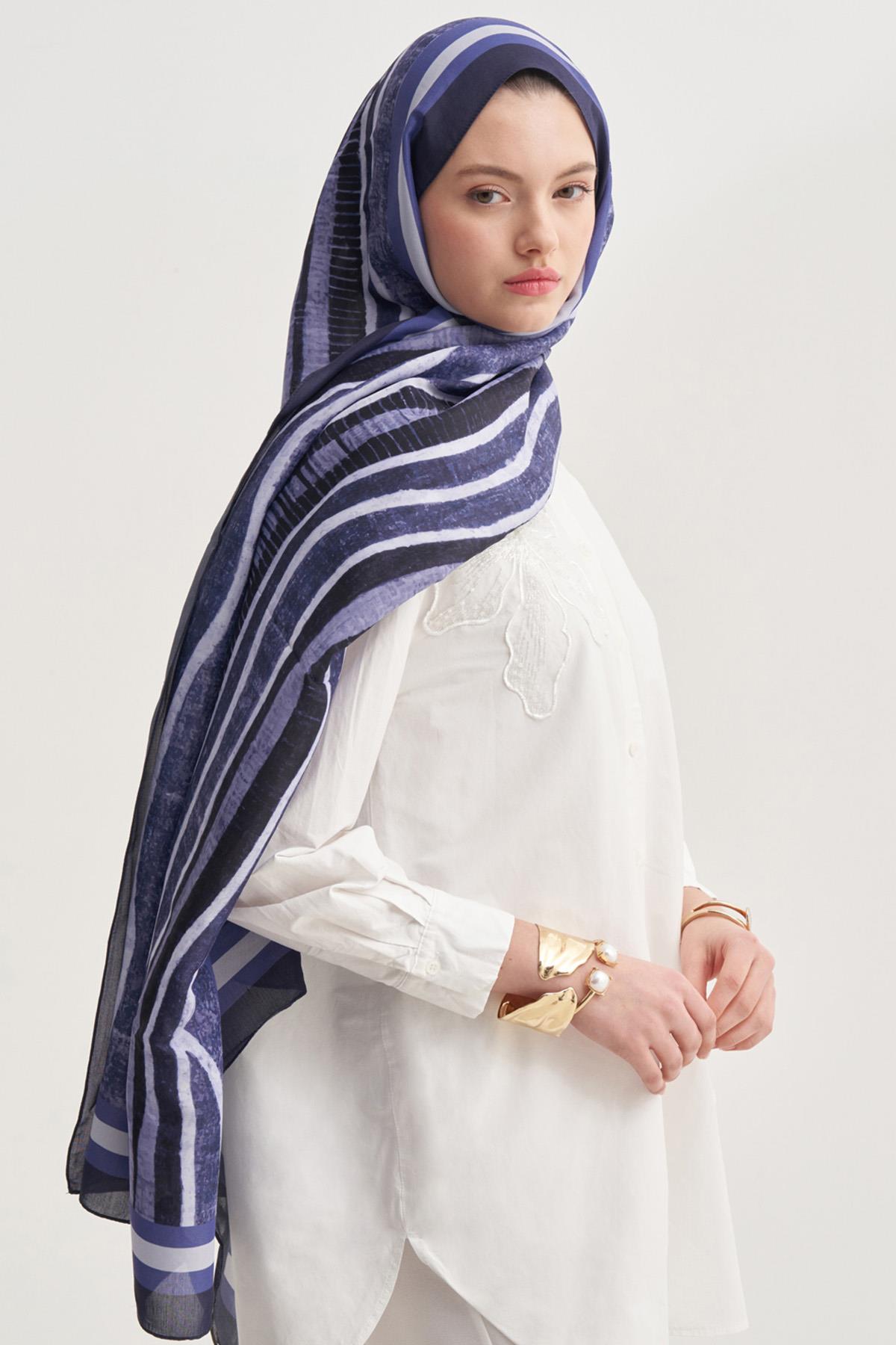 Arden Vela Floş Şal Morcivert