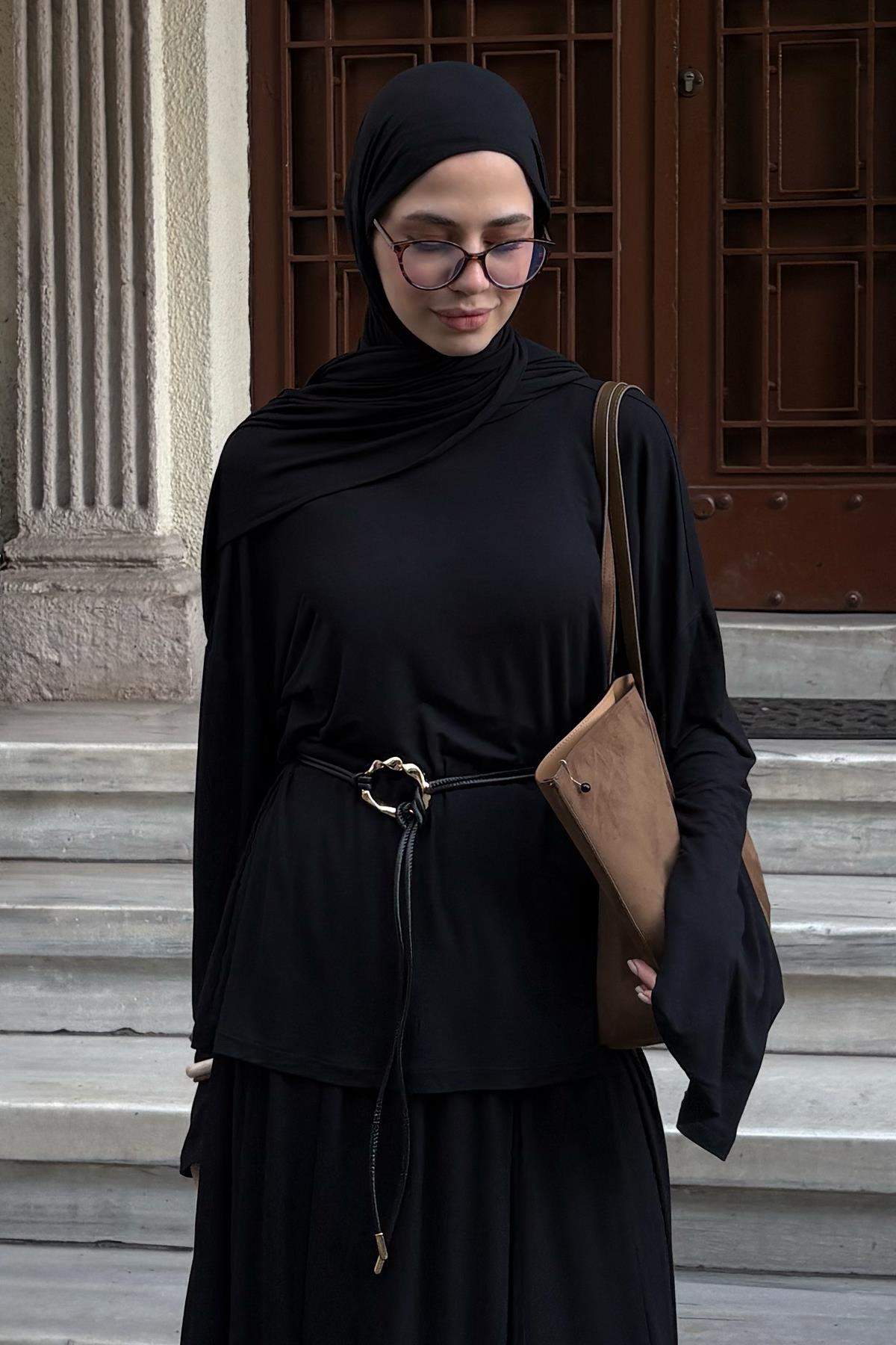 Micro Modal Tunik Siyah