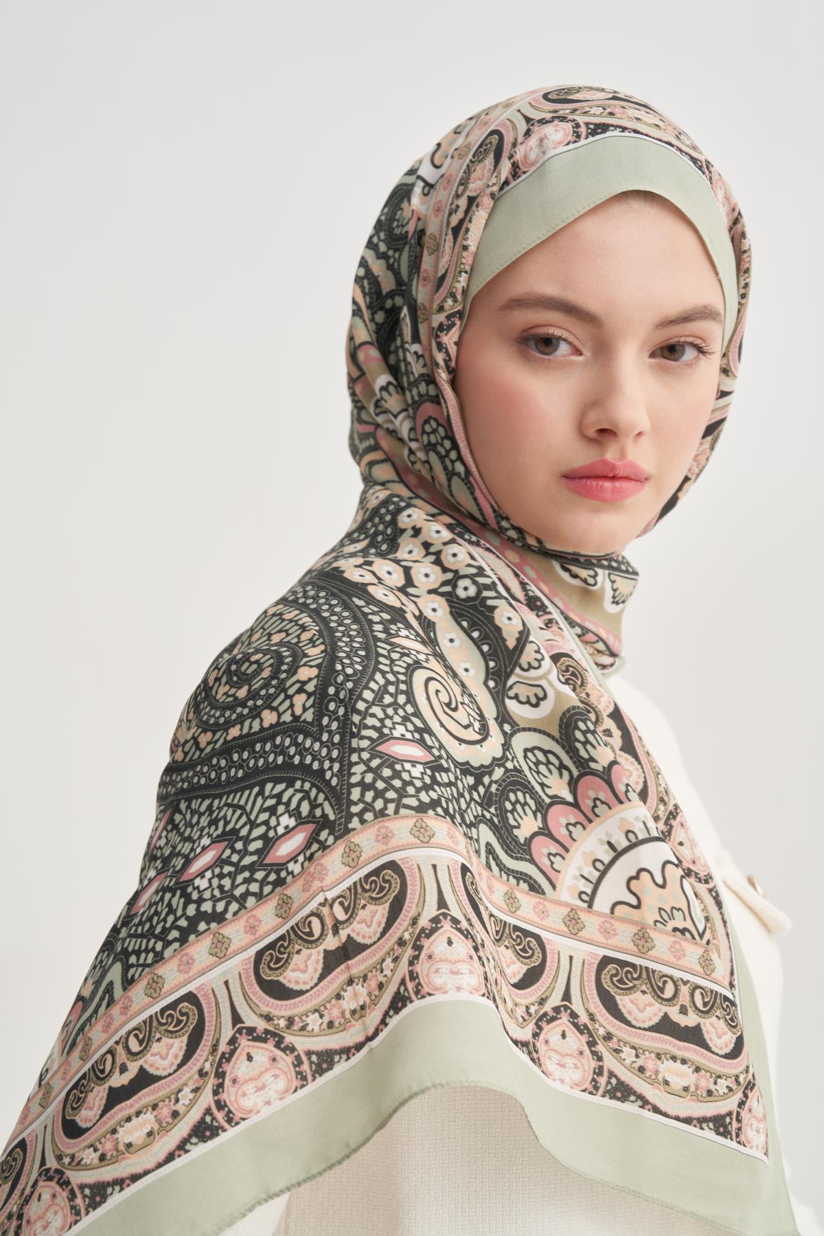 Olea Soft Yeşil Nilla Pamuklu Şal