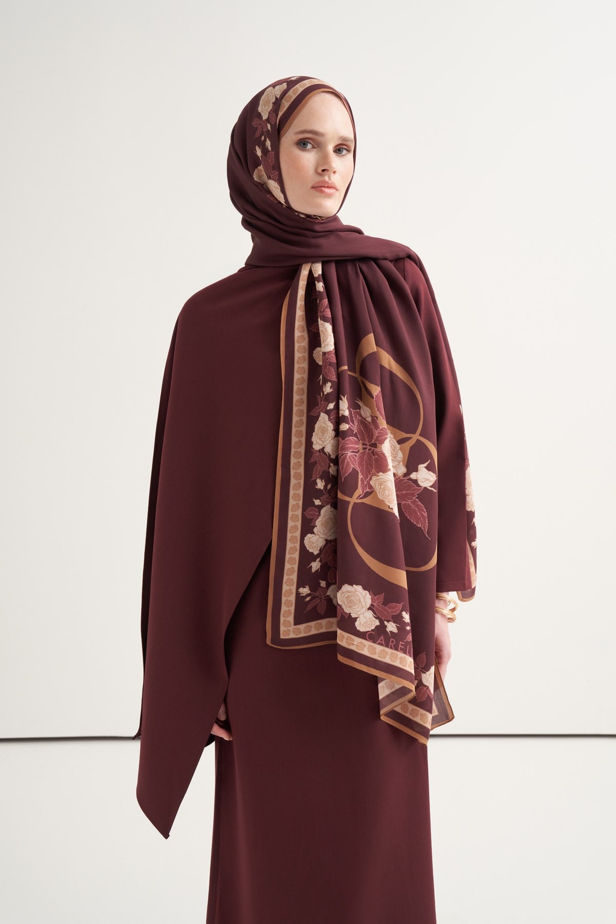 Monny Floş Şal Bordo