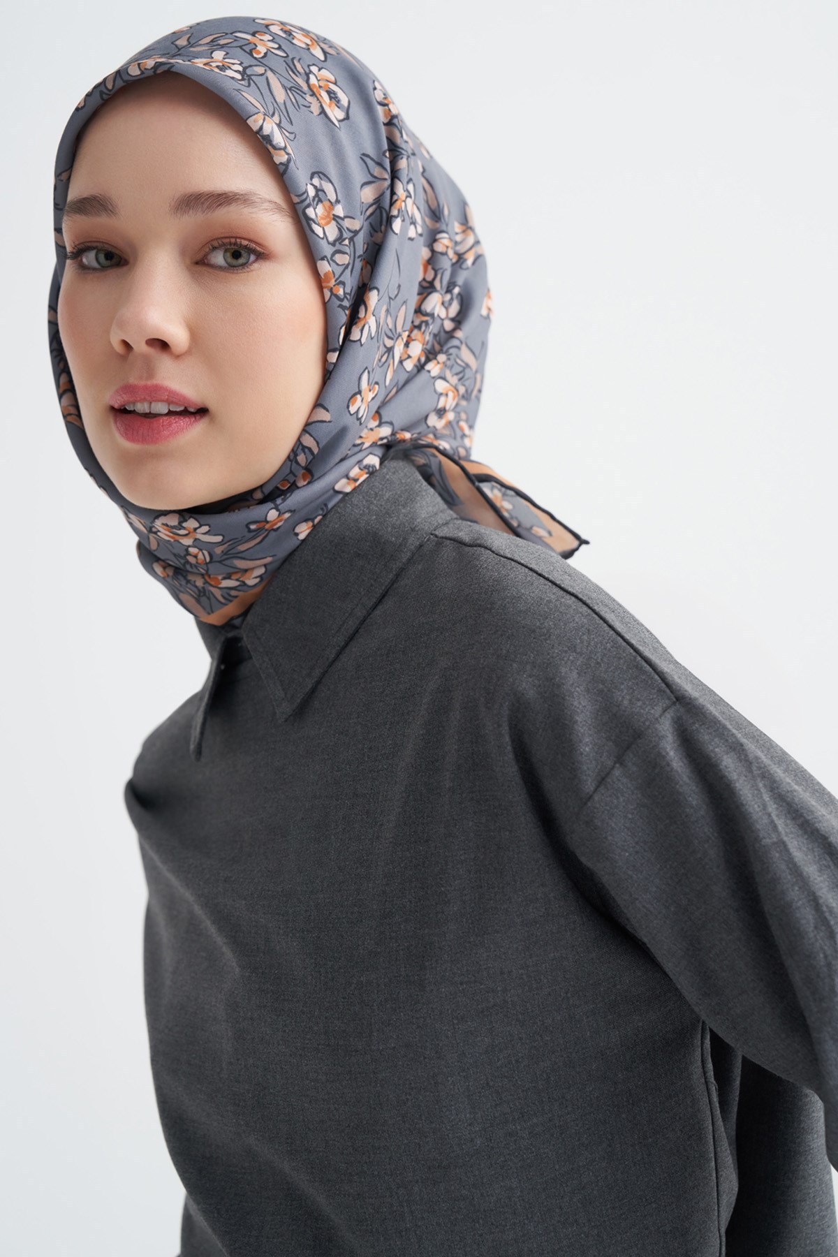 Florina Soft Eşarp Gri