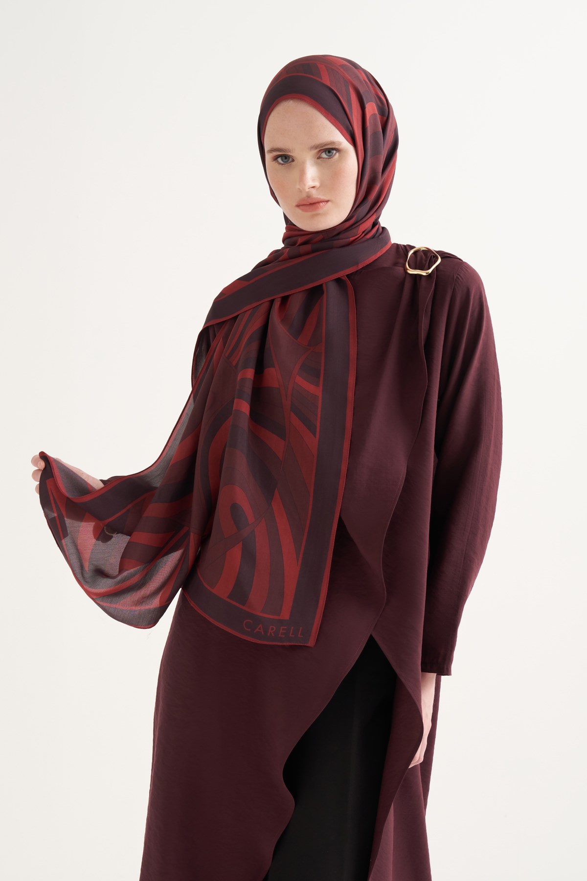 Morina Floş Şal Bordo