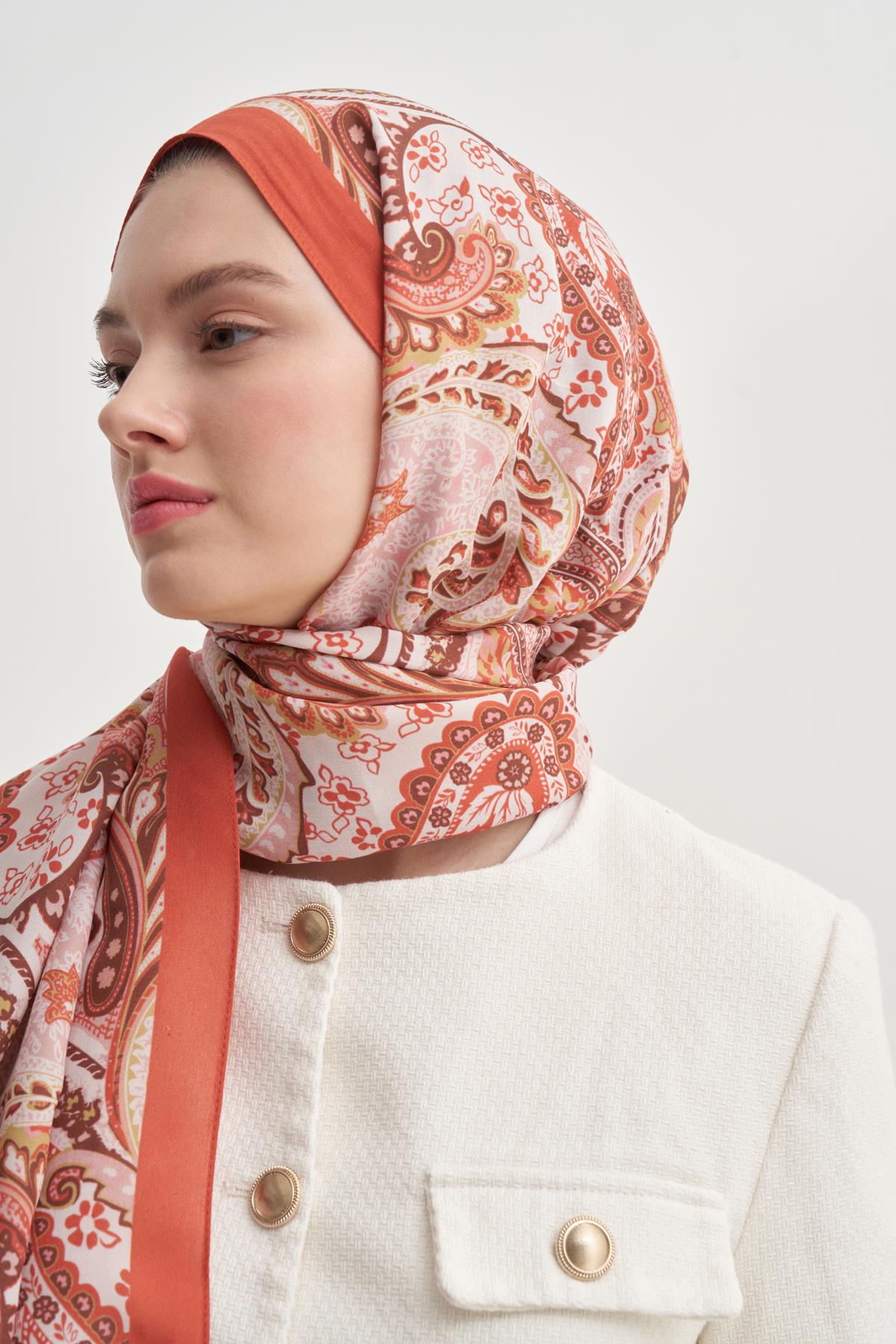 Rosella Mercan Nilla Pamuklu Şal