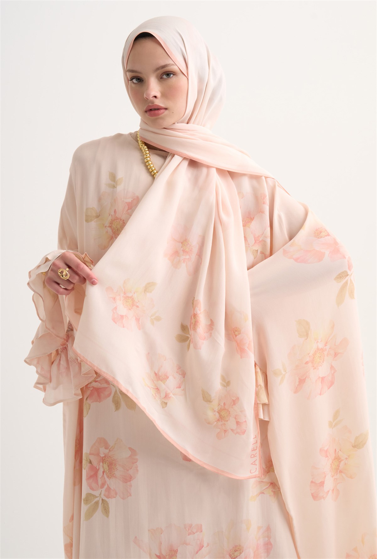 Fleur Floş Şal Pudra