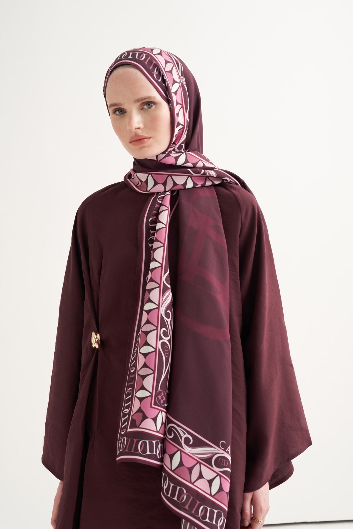 Sabrine Floş Şal Mürdüm