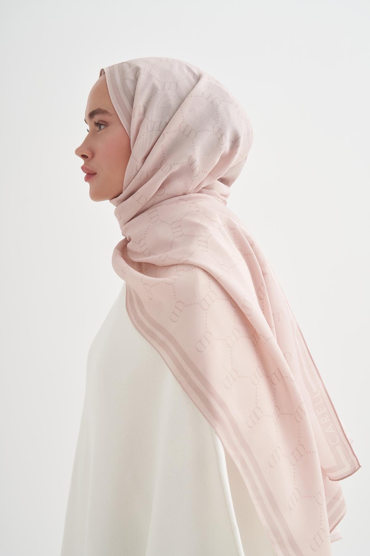 Grace Monogram Floş Şal Krem