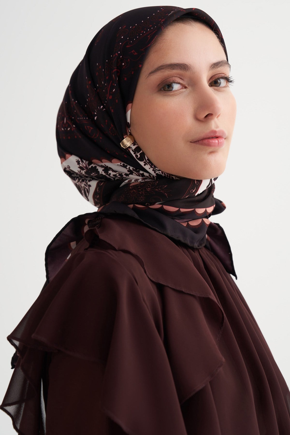 Ashen Bordo Twill Eşarp
