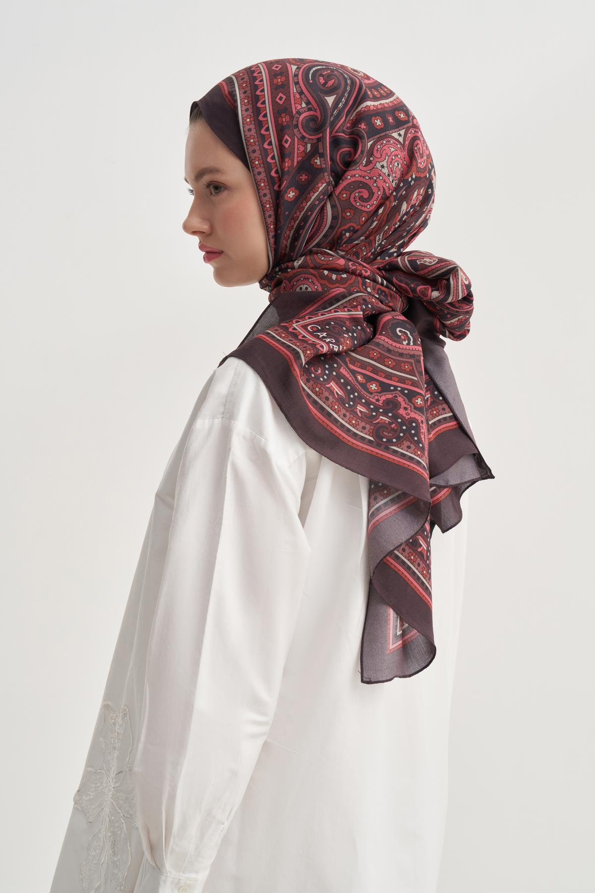 Sienna Bordo Nilla Pamuklu Şal