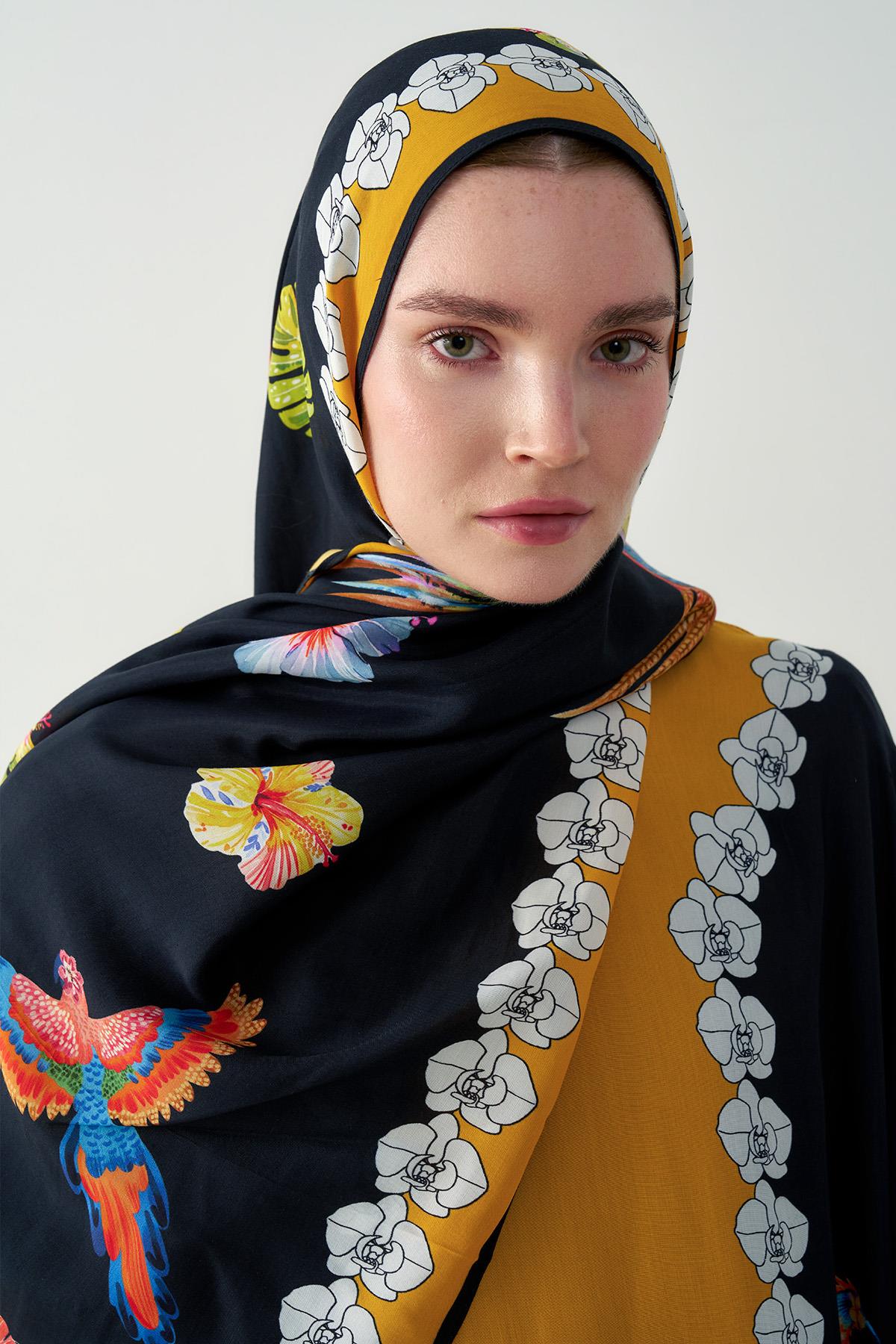 Sunshine Monogram Floş Şal Siyah