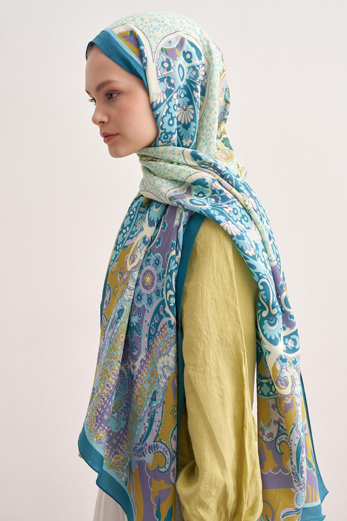 Lune Soft Mavi Vela Floş Şal