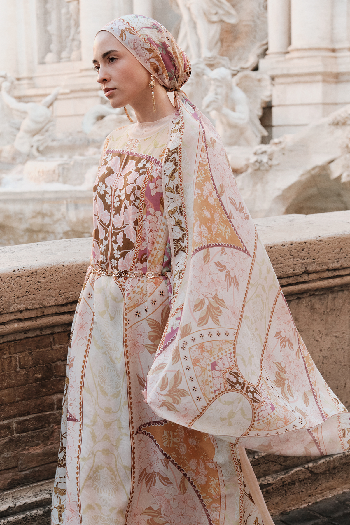 Patchwork Floş Şal Bej