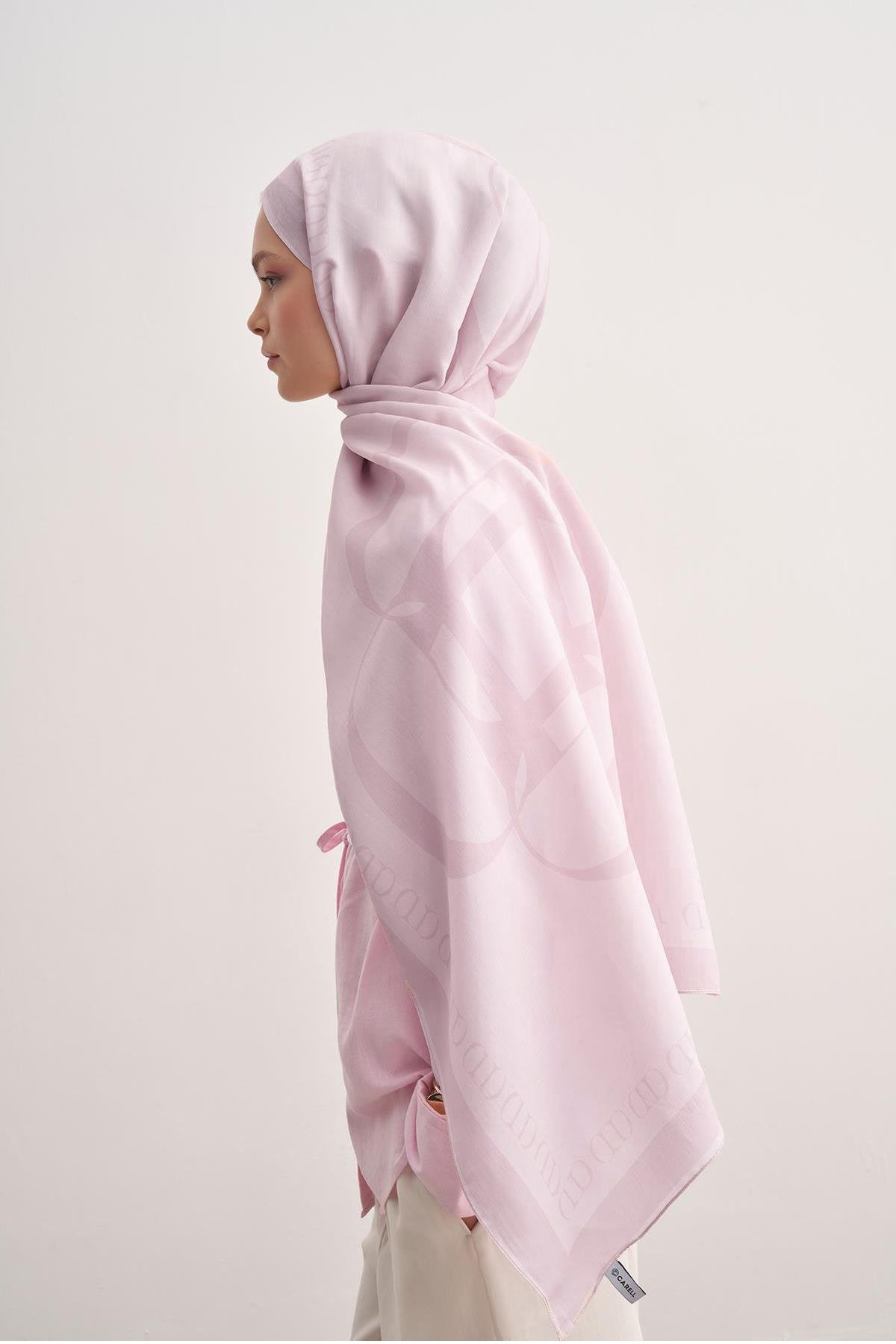 Aura Pudra Monogram Floş Şal