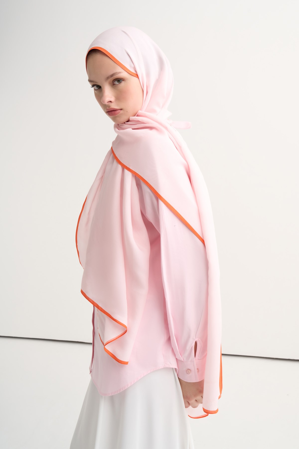 Biyeli Floş Şal Pembe