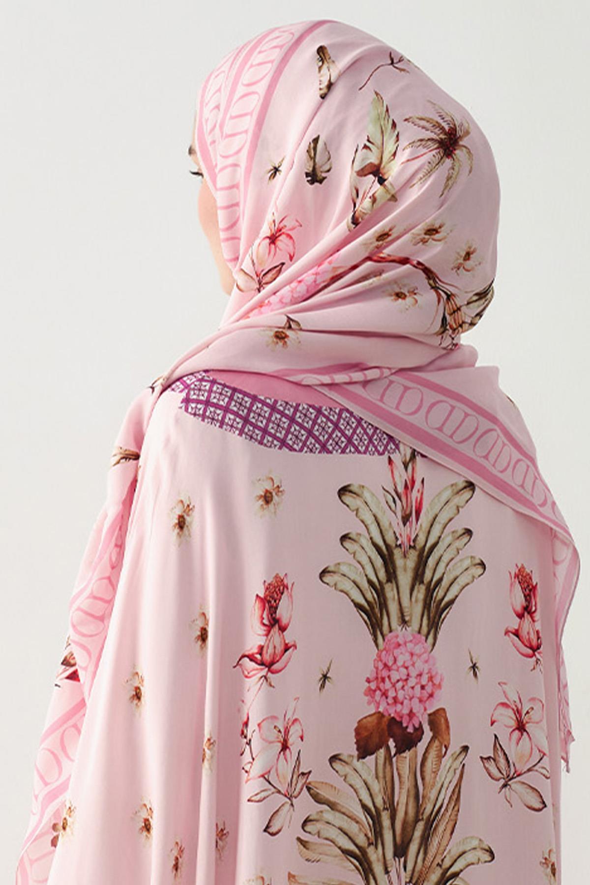 Glow Monogram Floş Şal Şeker Pembesi