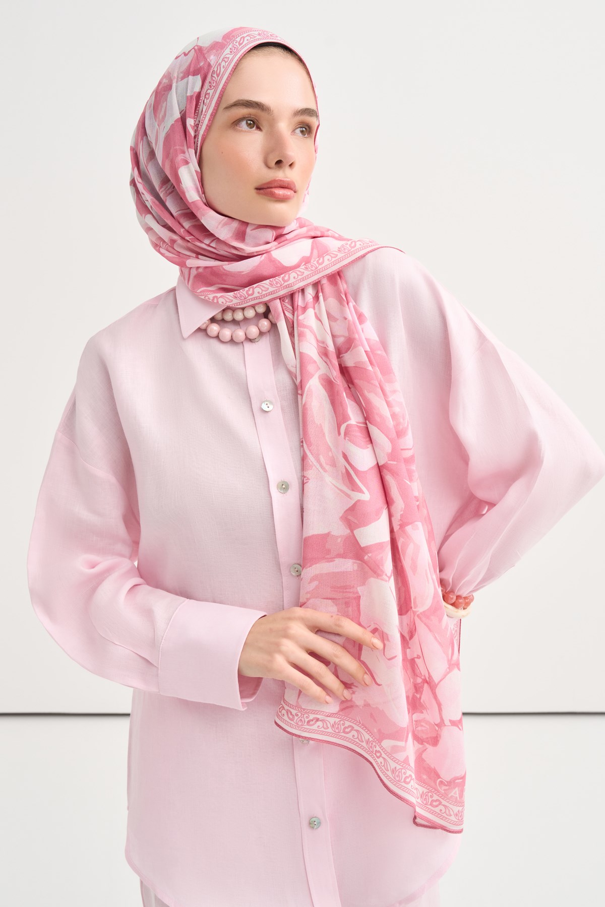 Rosalie Aria Viskon Şal Pembe