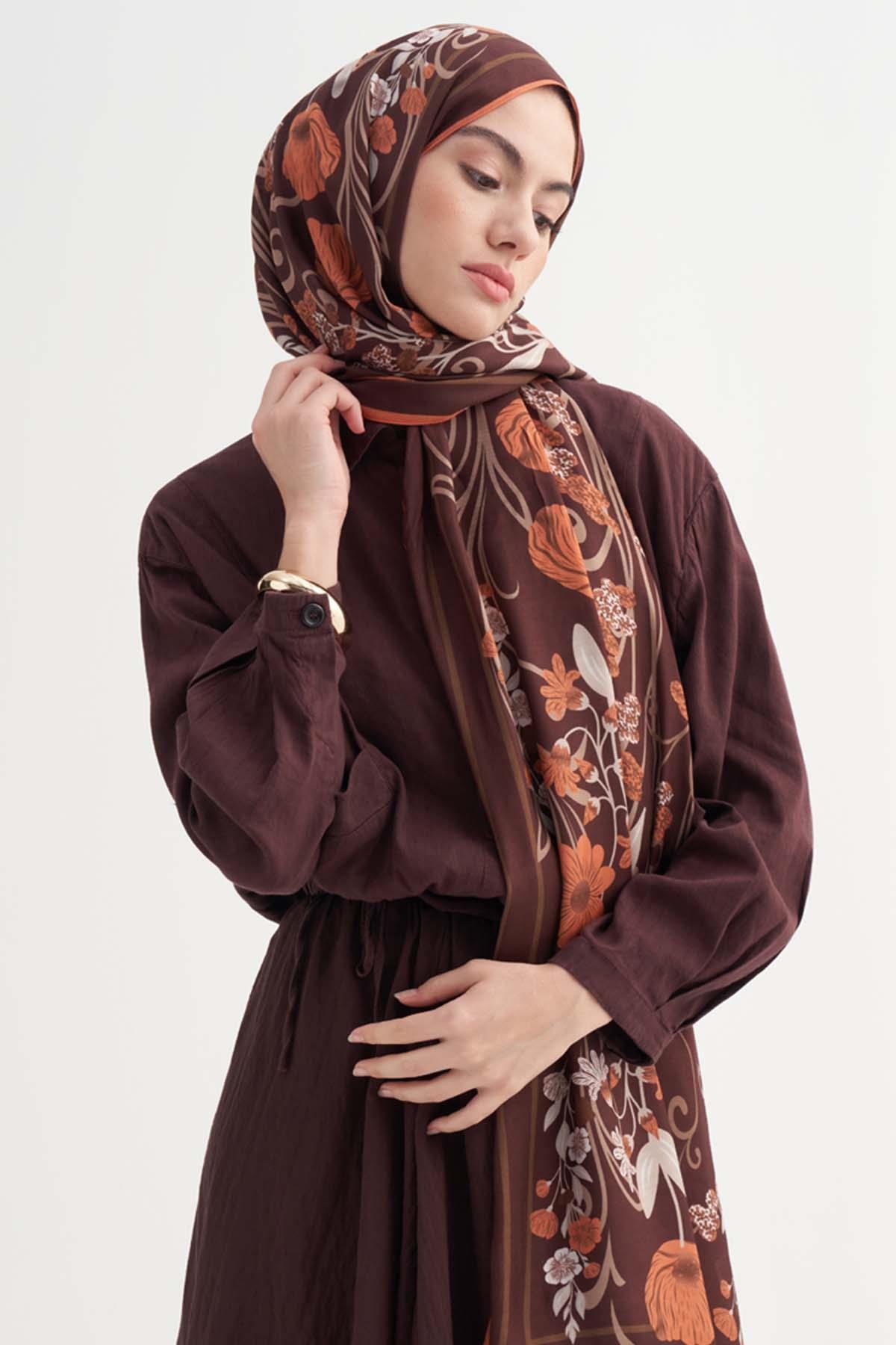 Rose İncira Viskon Şal Acı Kahve