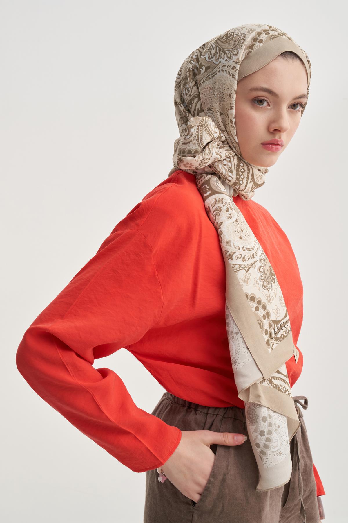 Rosella Krem Nilla Pamuklu Şal