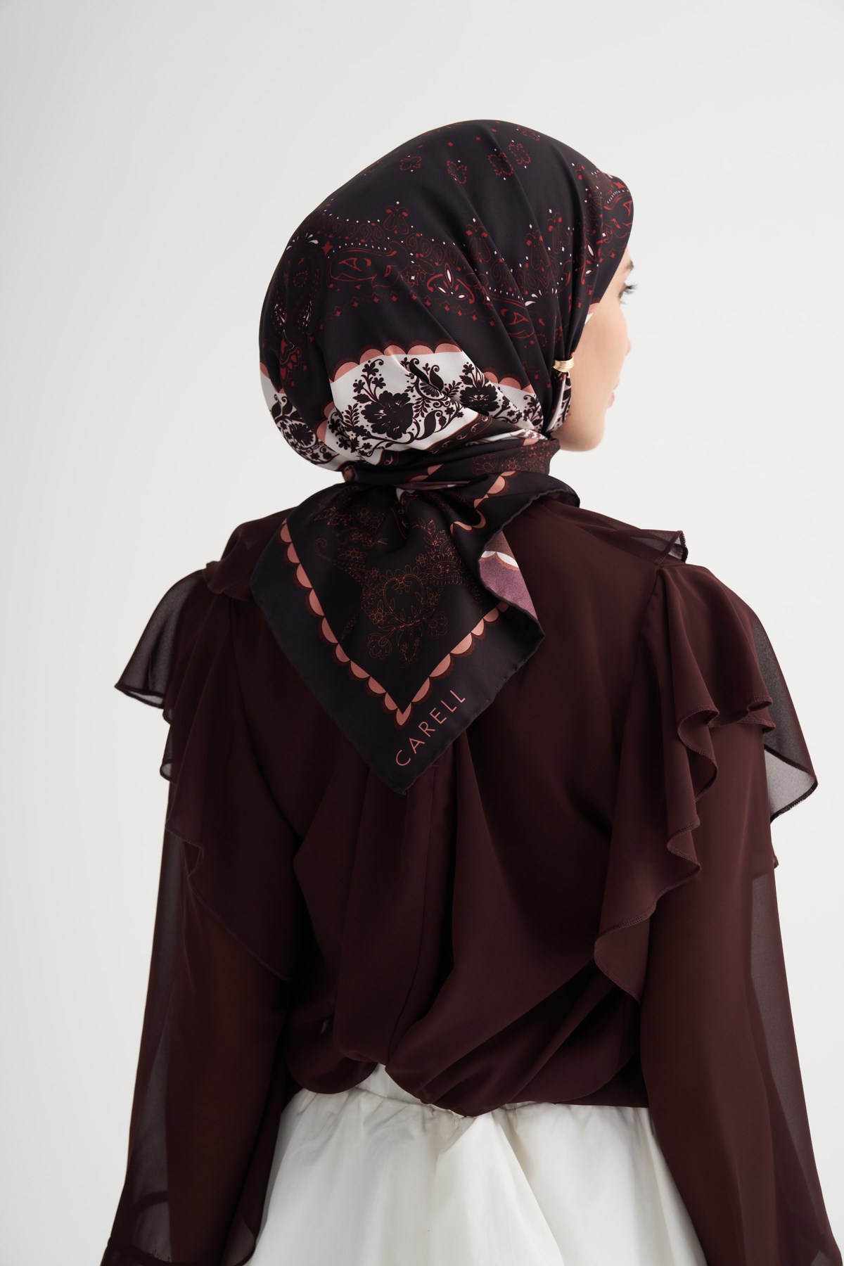 Ashen Bordo Twill Eşarp